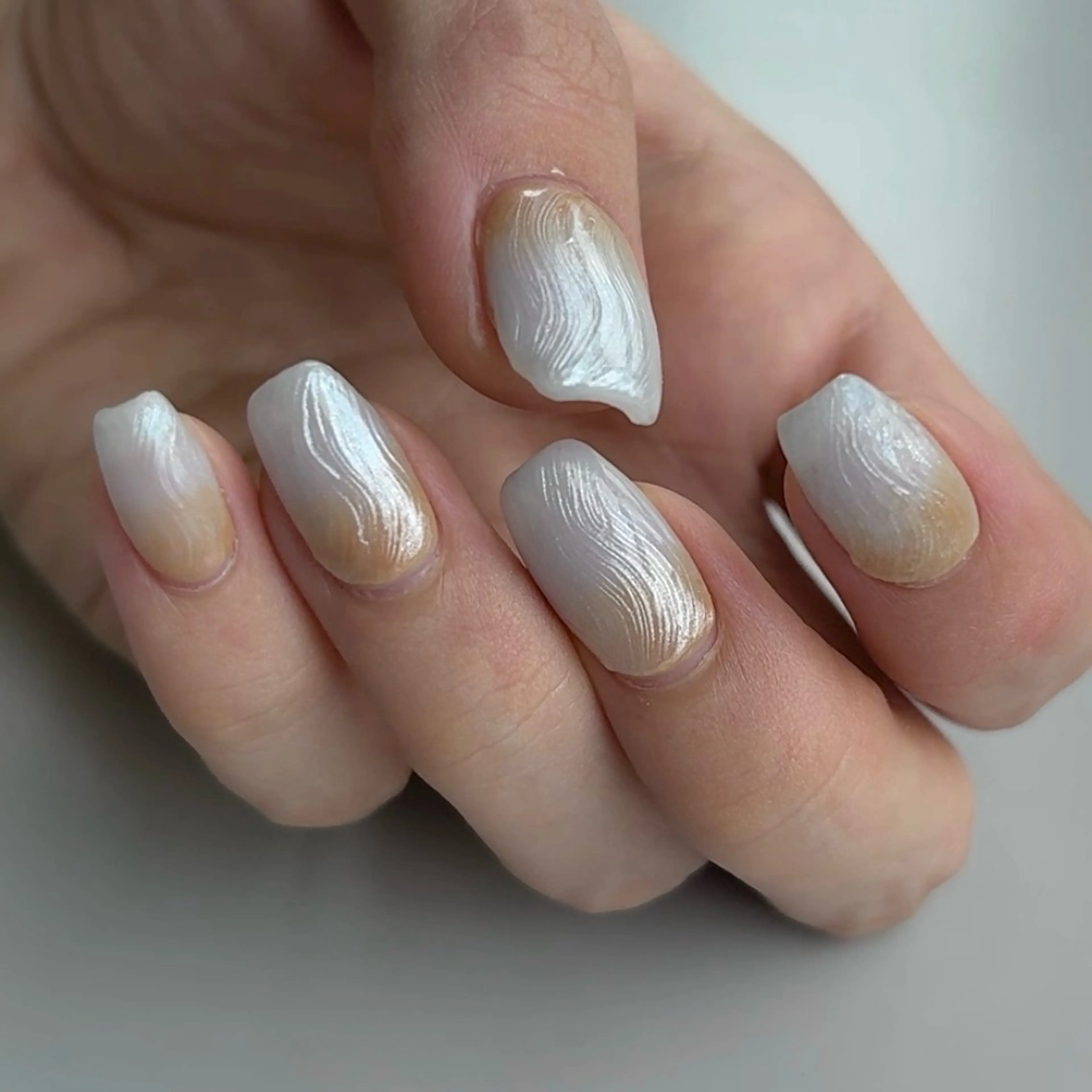 ネイル オーロラネイル ブルー グラデーション おそろいネイル シンプルネイル ハンドネイル acs.n所属・ネイル，耳つぼ 風間すみれのその他イメージ