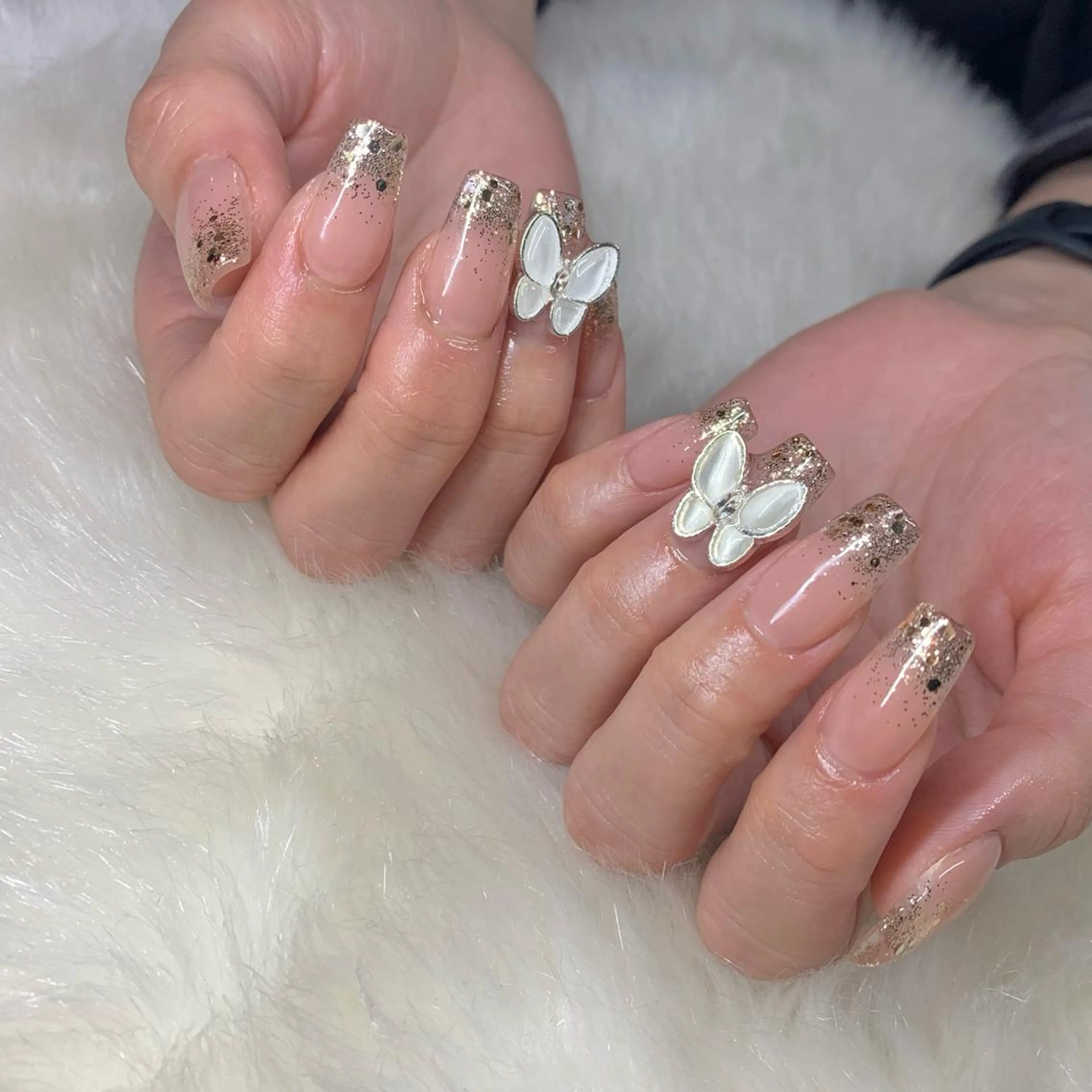 ネイル ゴールド ラメ(グリッター) スカルプネイル Nes.nail所属・🌼Nomura Yuko🌷のネイルデザイン