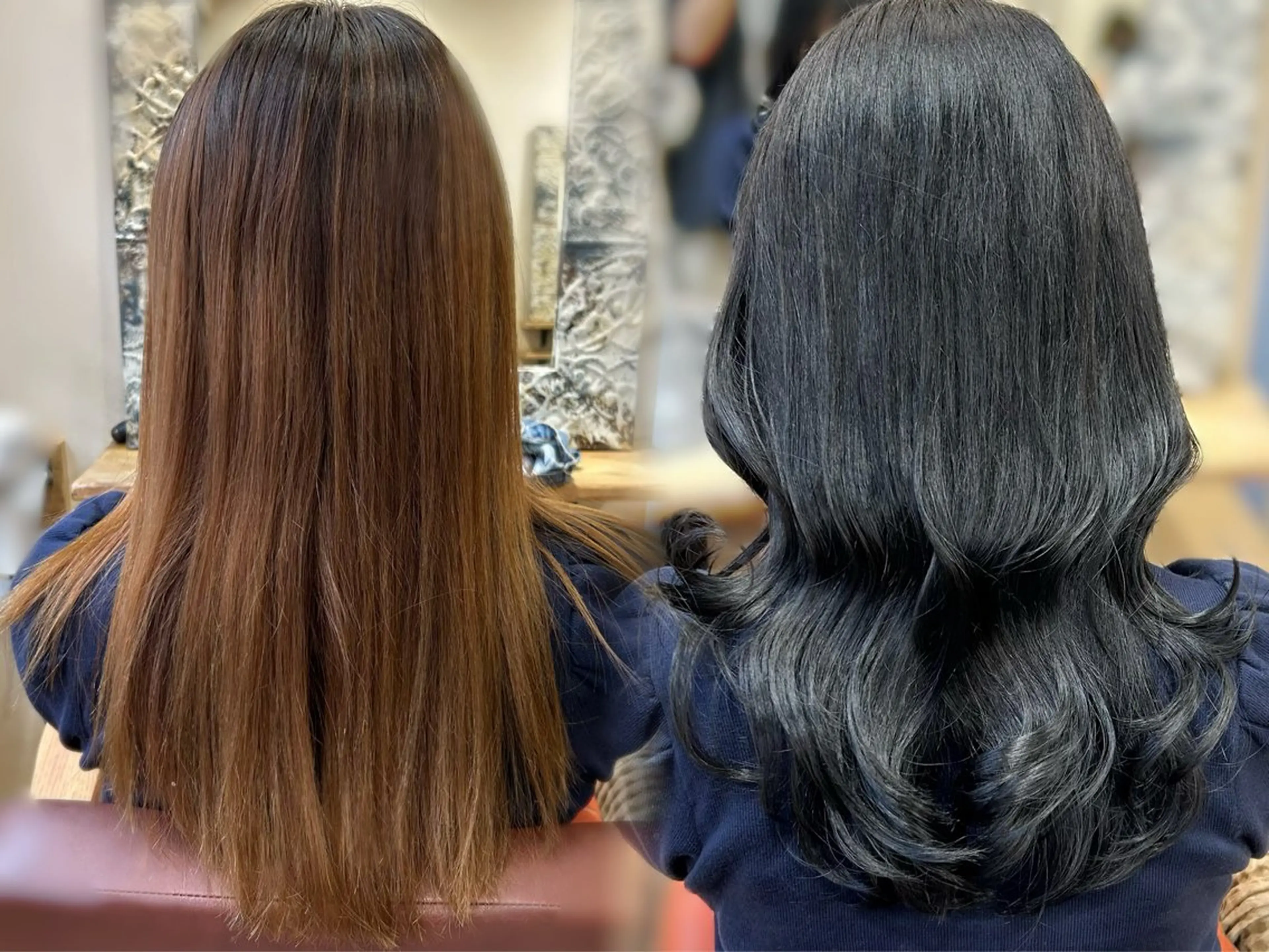 ミディアム カラー 黒髪 ブルーカラー ブルーブラック 透明感カラー カット ヘアカラー 🌿池袋ボブ/美髪 縮毛矯正taigaのヘアスタイル