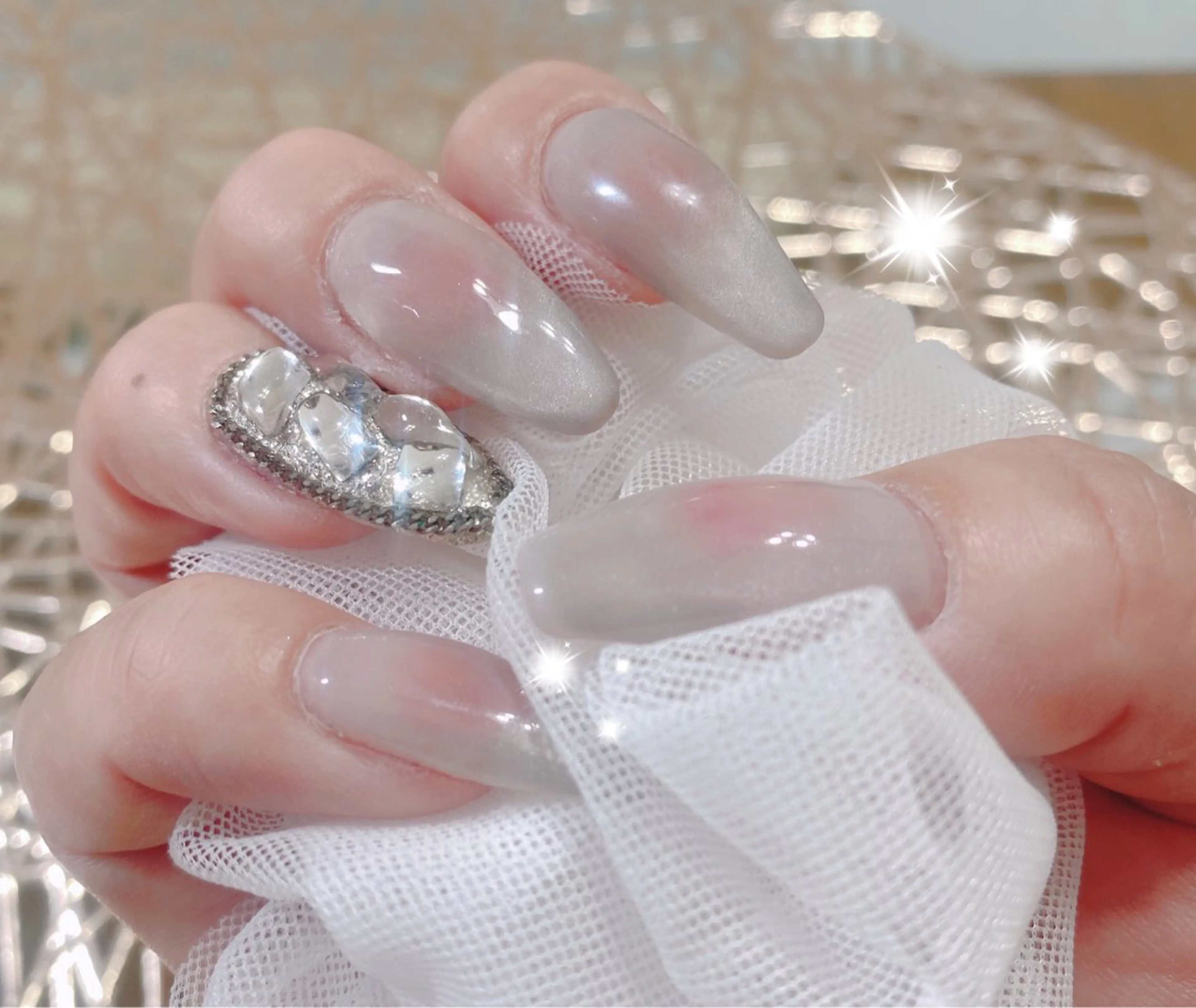 ネイル チークネイル マグネットネイル ワンホンネイル ハンドネイル ネイルサロン nail_upのネイルデザイン