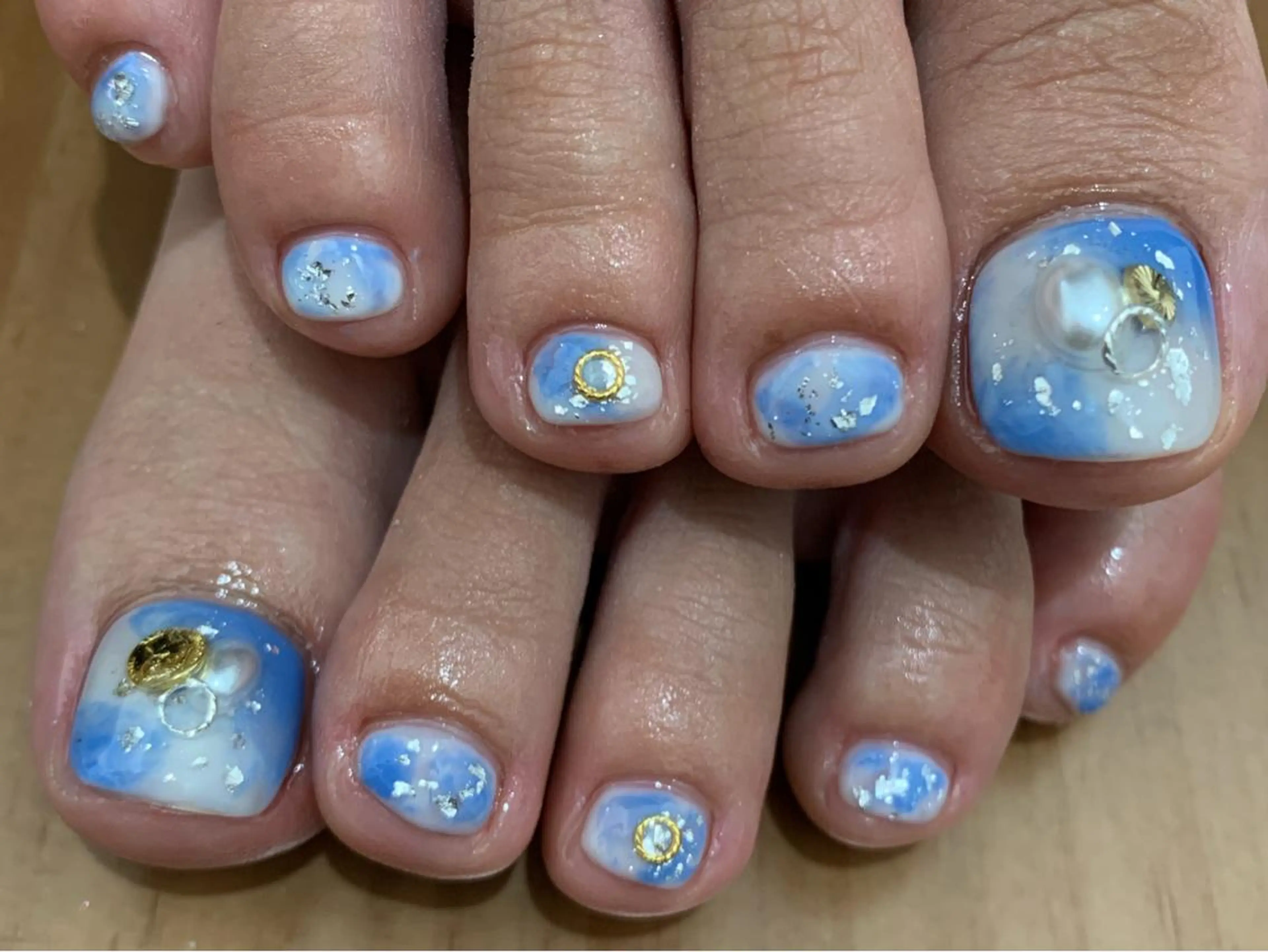 ネイル アートネイル ブルー フットネイル 中川 愛理のその他イメージ