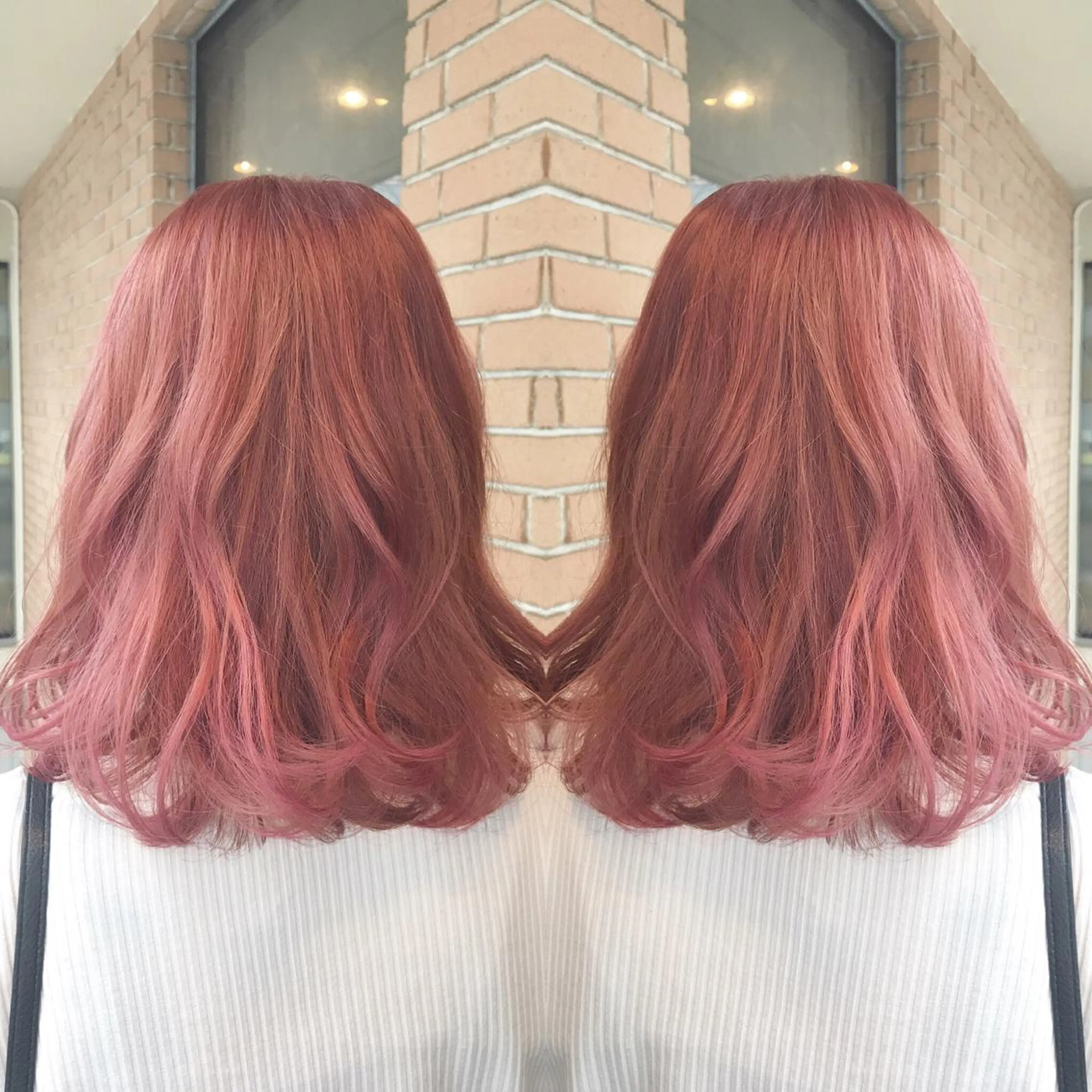 ミディアム カラー パーマ ヘアアレンジ メンズ キッズ ネイル マツエク・マツパ メンズハイトーン ハイトーンカラー ピンクカラー カラーマツエク ピンク サロンドミルク 原宿のヘアスタイル