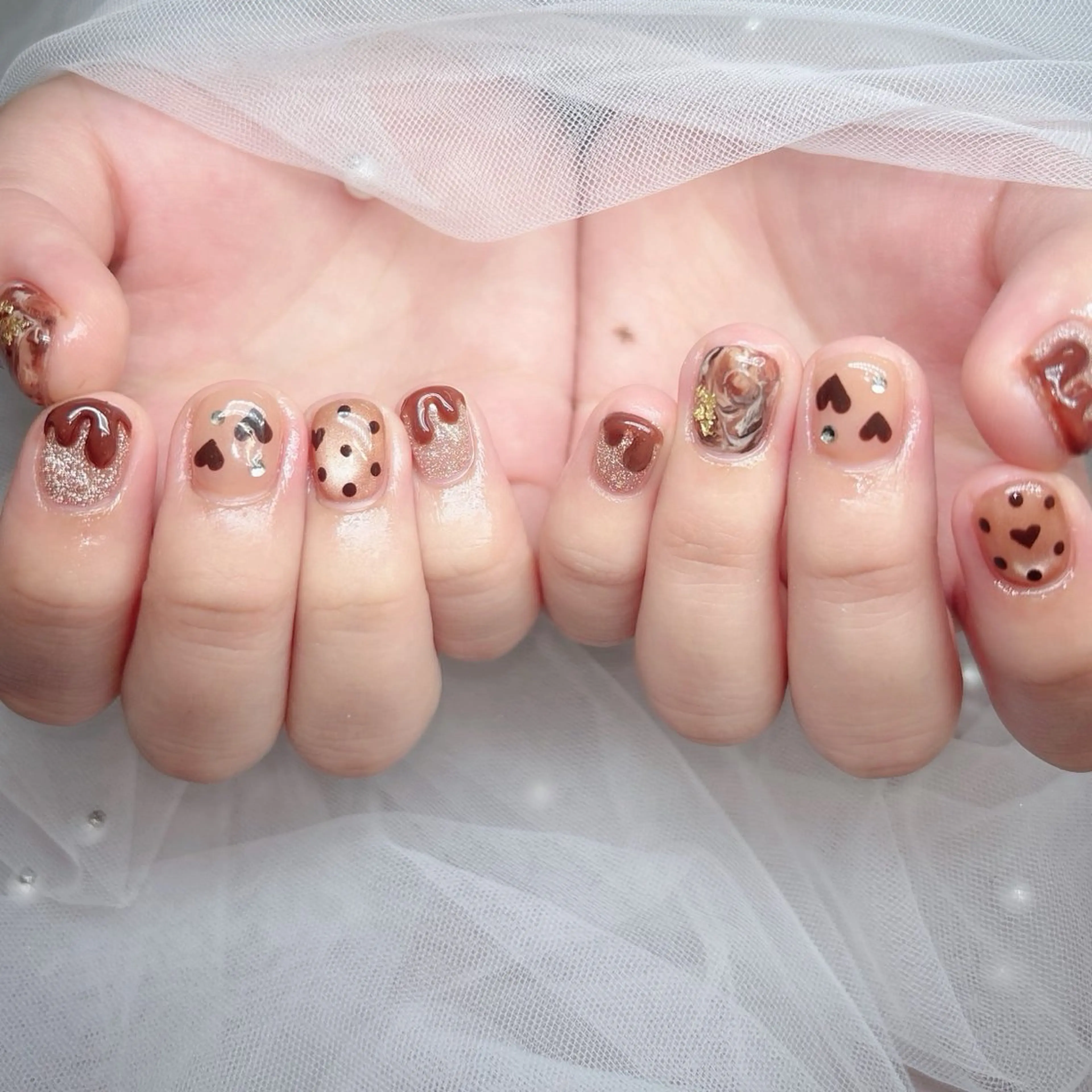 ネイル ハート バレンタイン ハンドネイル ハンドケア Epokku ネイルサロンのネイルデザイン