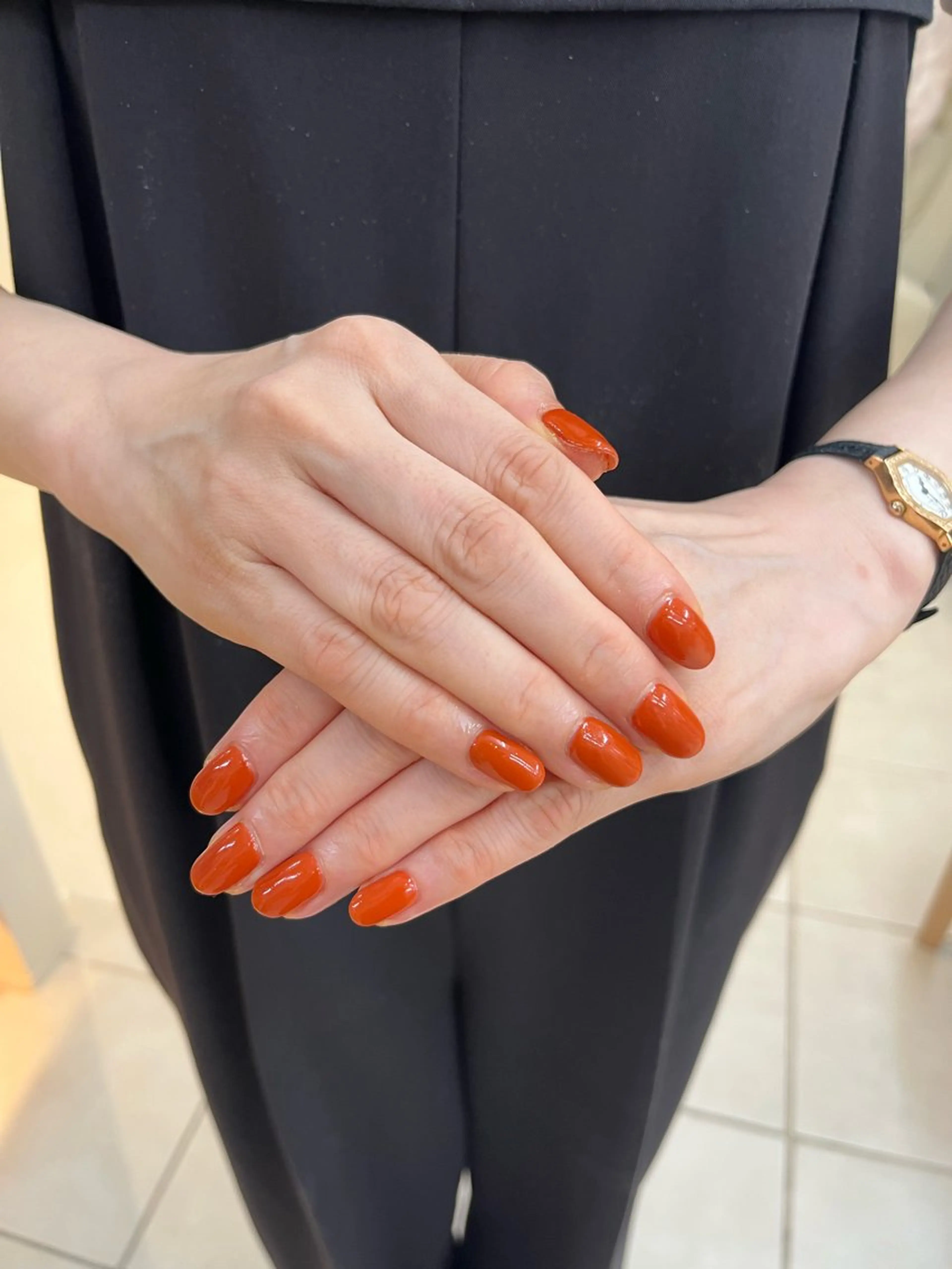 ネイル マットネイル オレンジ deg゜ renaのネイルデザイン