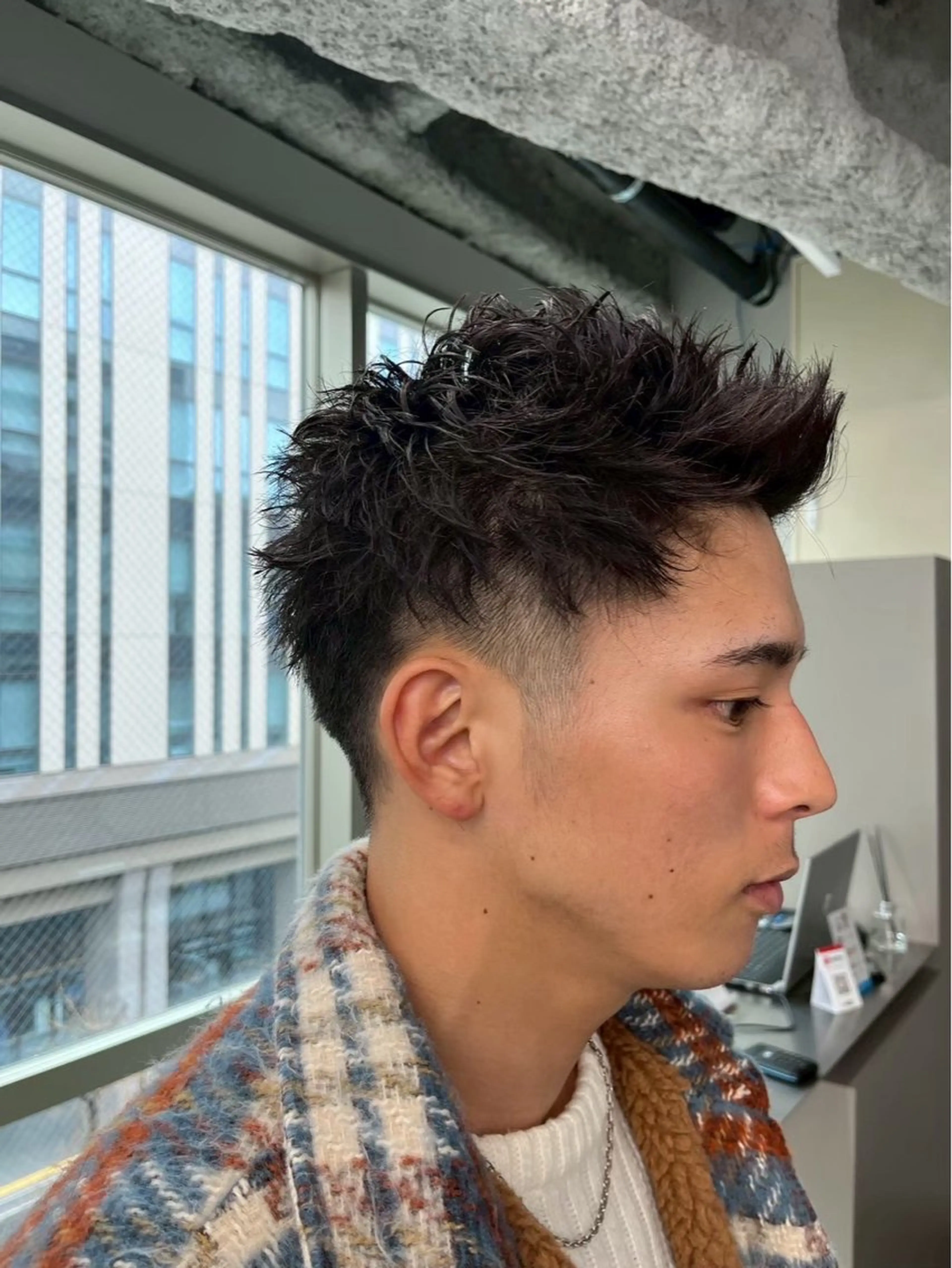 ショート メンズ カット ニュアンスパーマ/ ウルフ/ときなのヘアスタイル