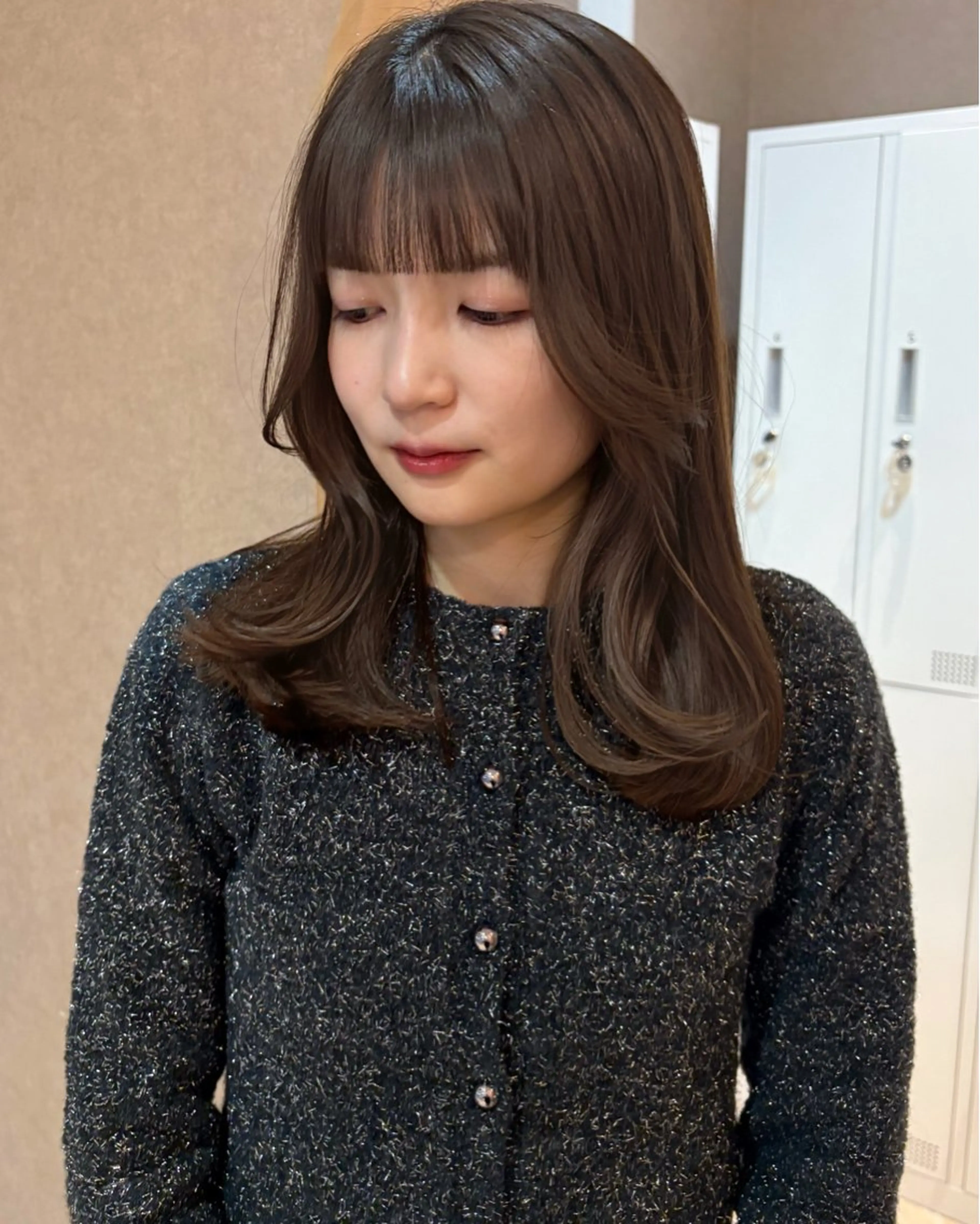 セミロング カット ヘアカラー トリートメント 似合わせ/ベージュ /レイヤー/りほ🤍のヘアスタイル