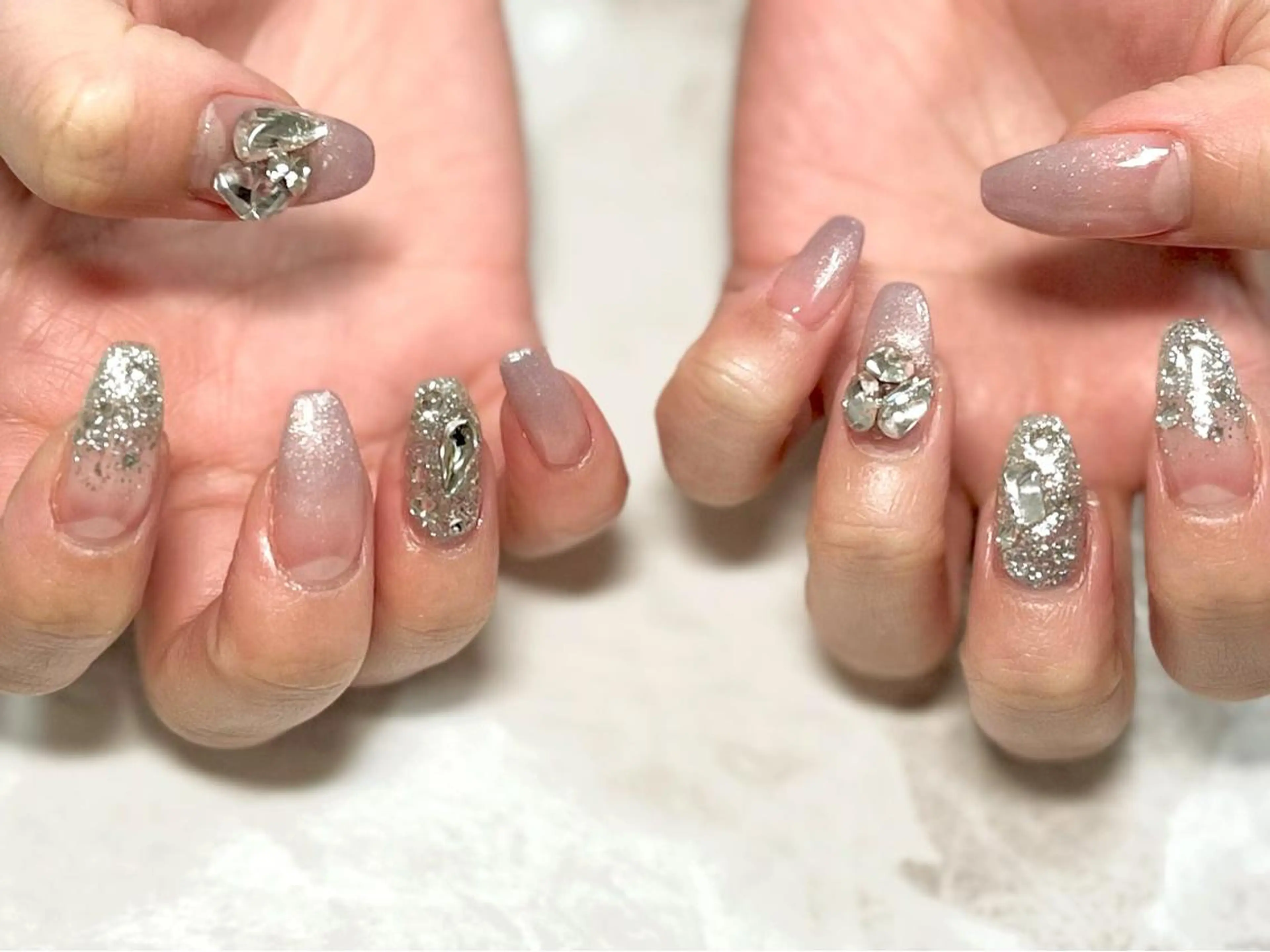 ネイル フットネイル ニュアンスネイル シンプルネイル 春ネイル ストーンネイル ネイル フフラ所属・nail fufla ♡yamane♡のネイルデザイン