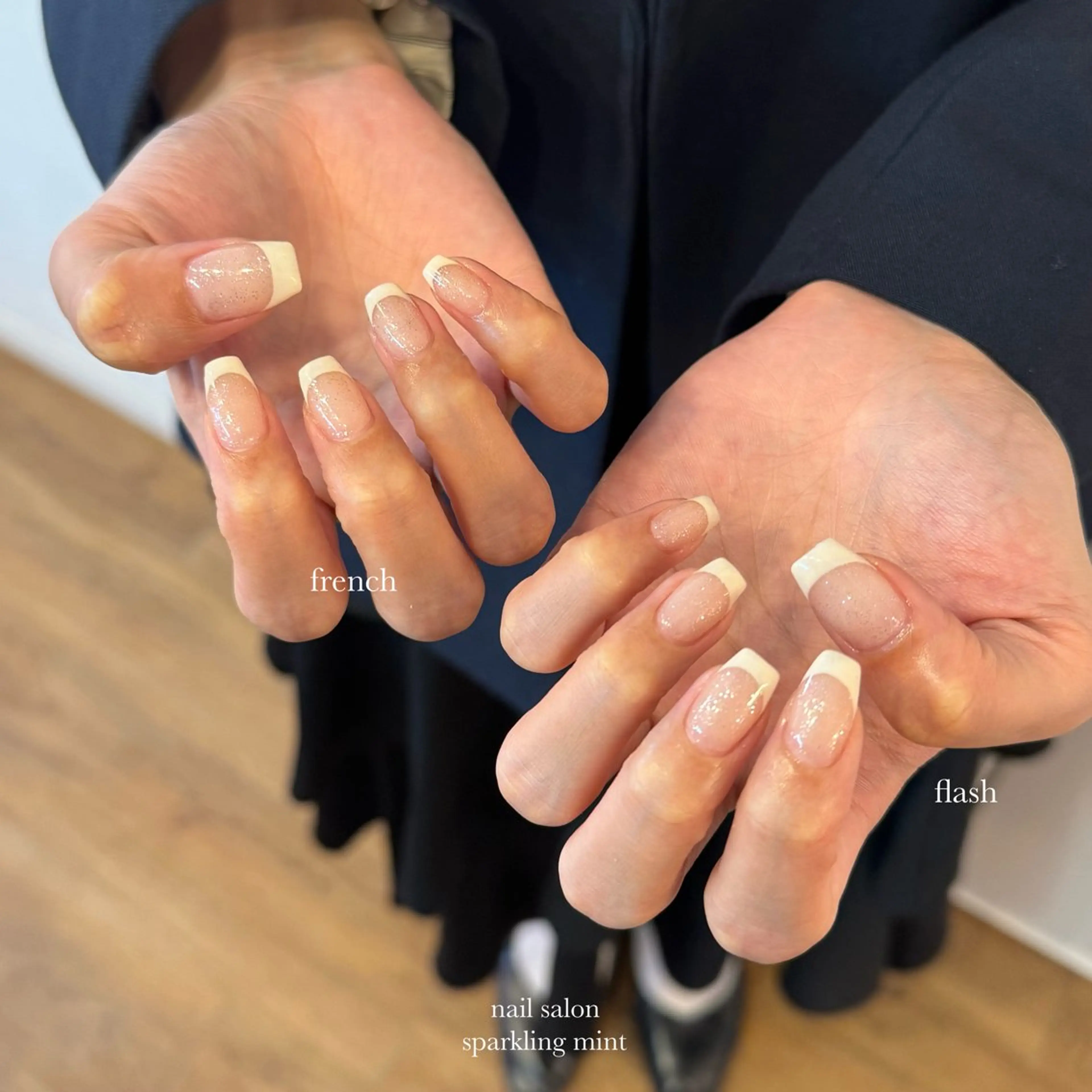 ネイル フレンチネイル 春ネイル sparkling mint【スパークリングミント】所属・natsuki 🎀💎モデル様募集のネイルデザイン