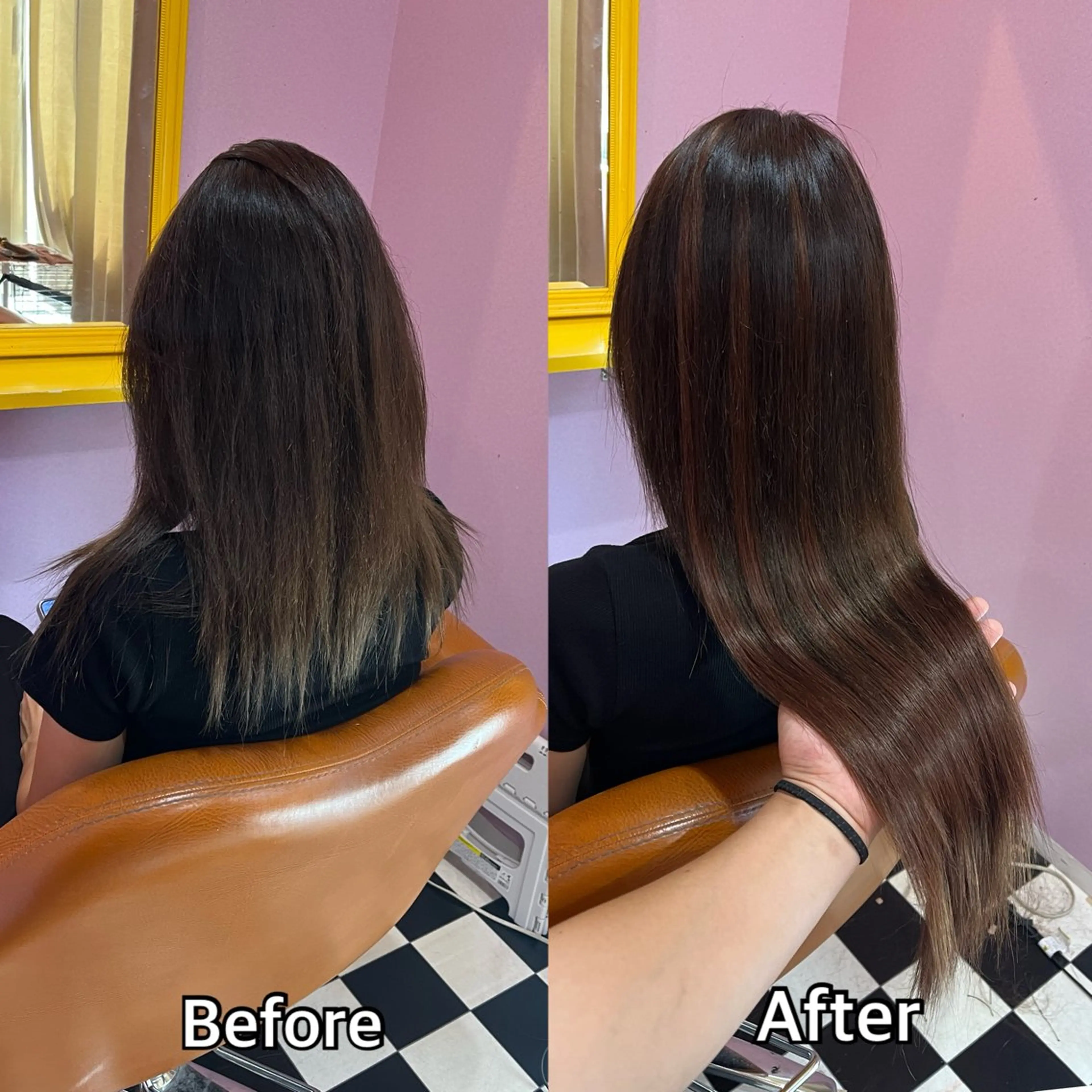 ロング エクステ シール+ちび編み込み エクステ梅田🐨のヘアスタイル