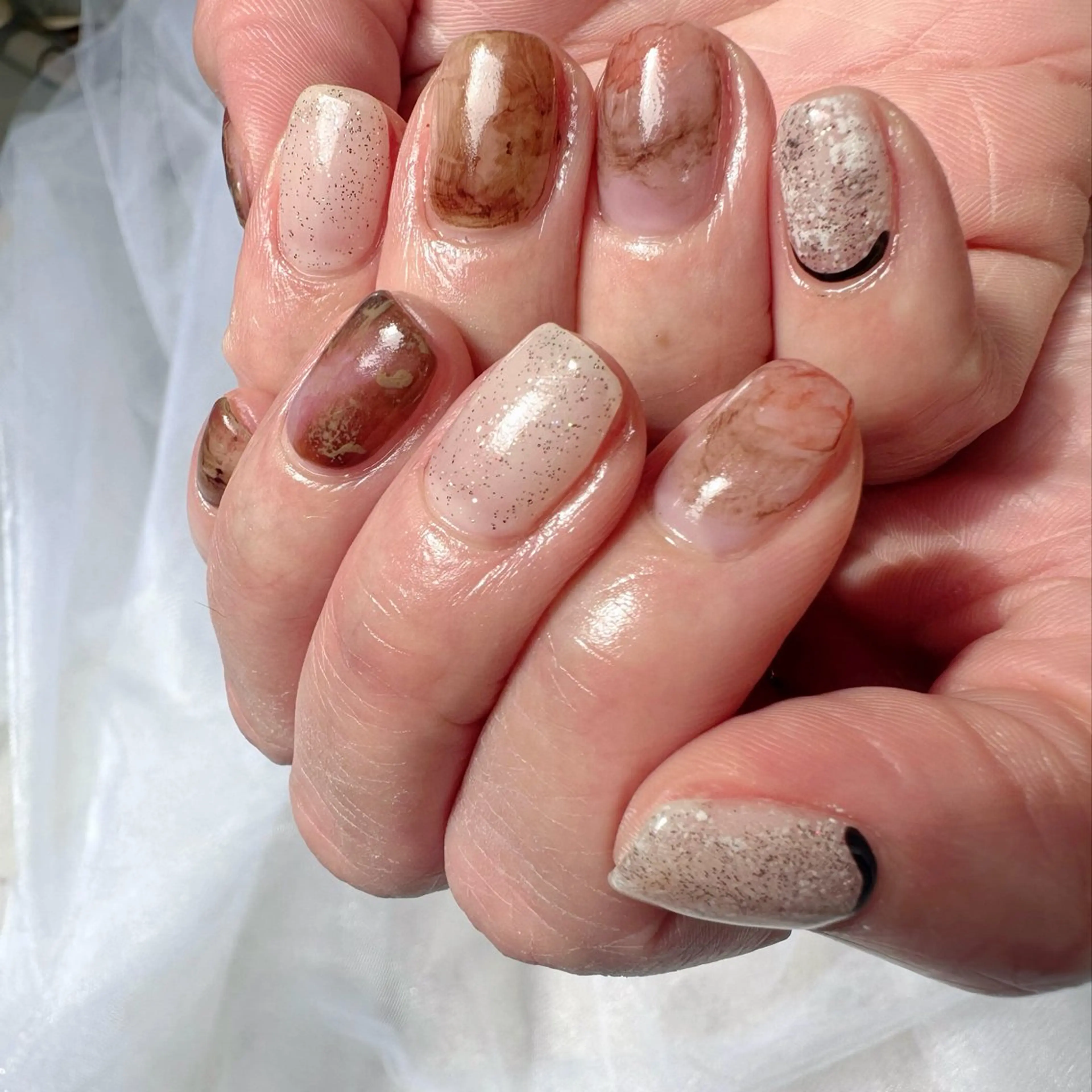 ネイル アートネイル クリアネイル 氷ネイル・うるうるネイル キラキラネイル 韓国ネイル 🪞KAPE NAIL 🪞のネイルデザイン