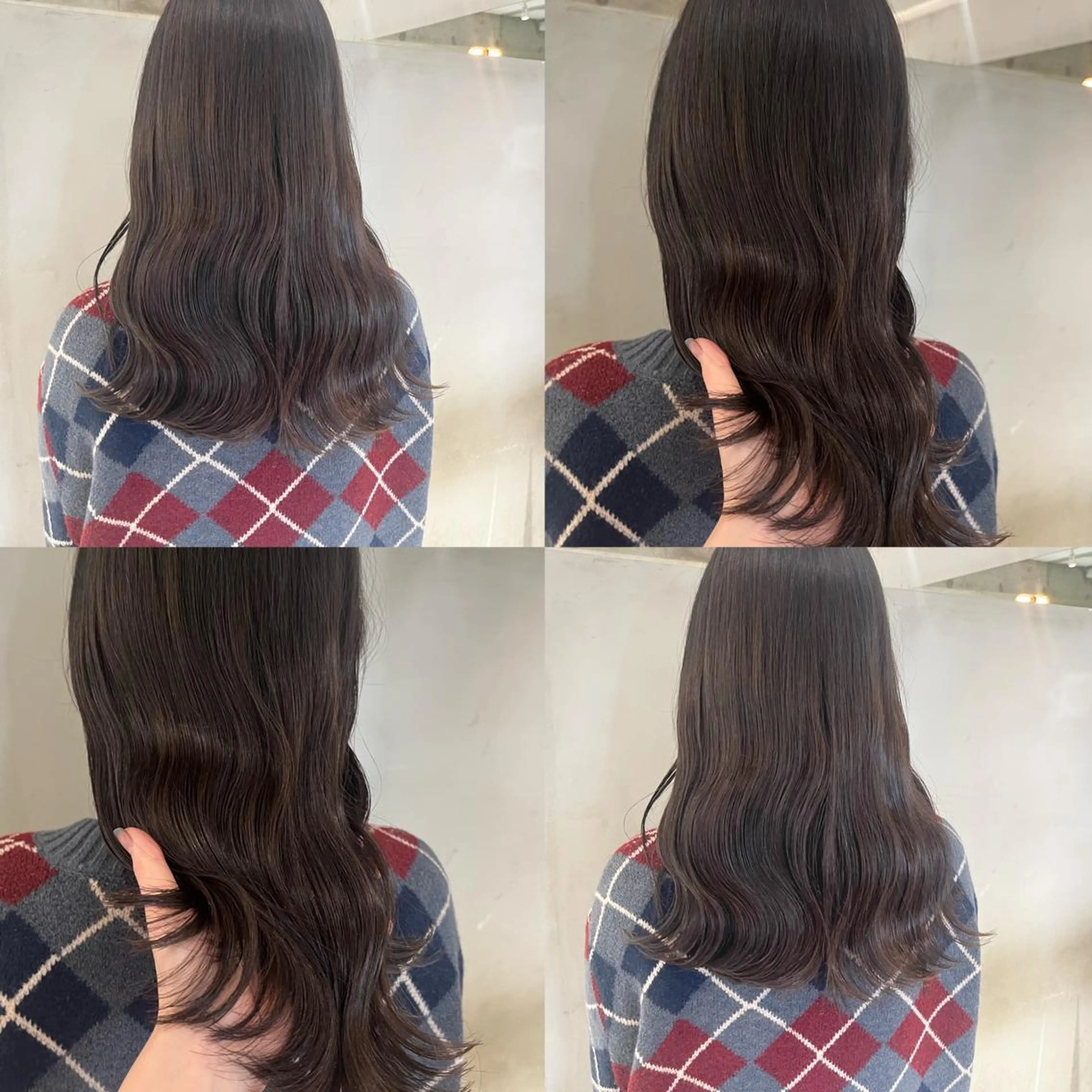 セミロング カラー アッシュ アッシュブラウン アッシュグレー アッシュグレージュ ブラウンカラー ヘアカラー トリートメント ヘッドスパ ヘアセット カジュアルを女っぽく 𝗮𝘆𝗮𝗰𝗼のヘアスタイル