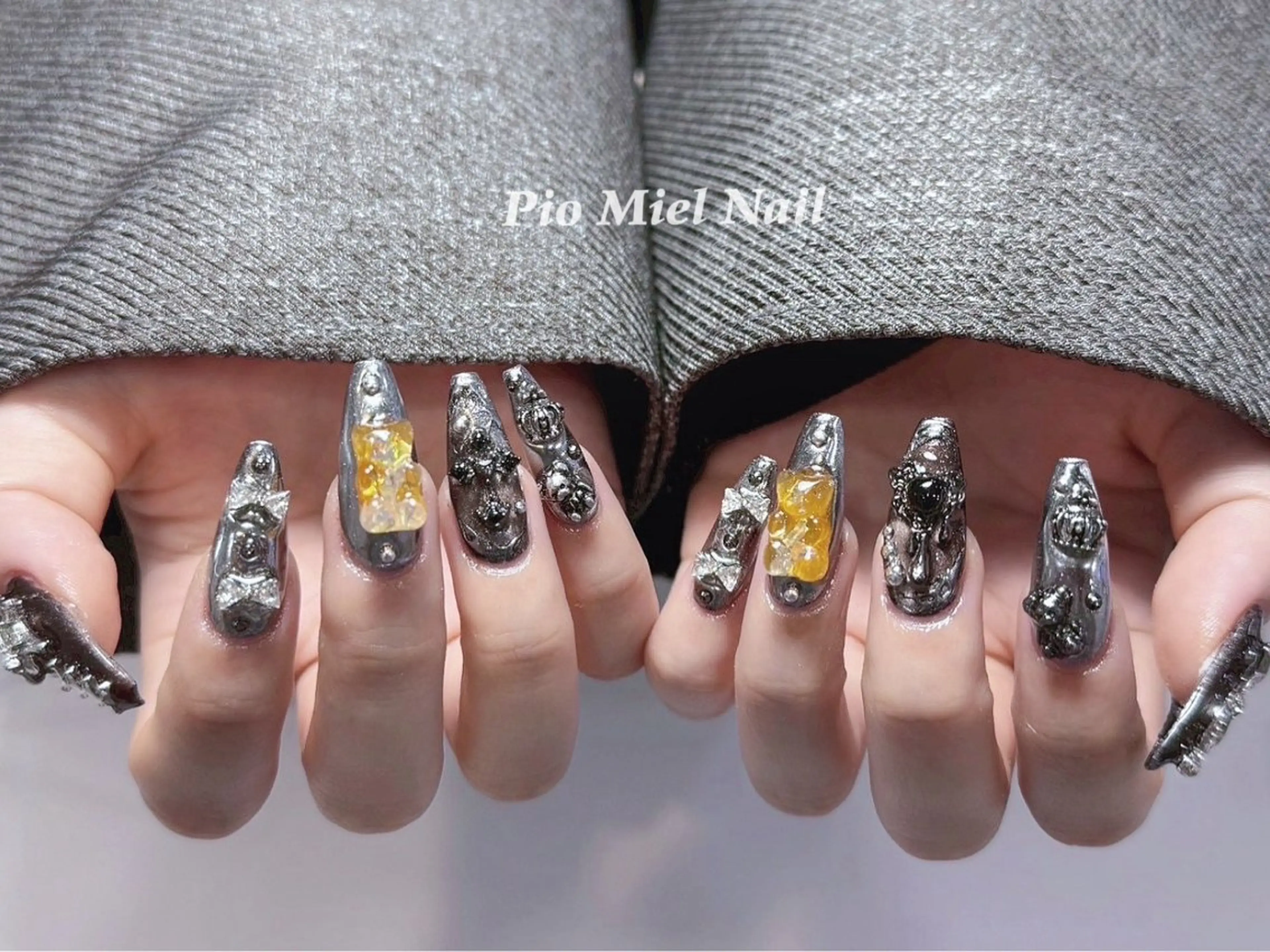 ネイル ハンドネイル HANA 長さだしのネイルデザイン