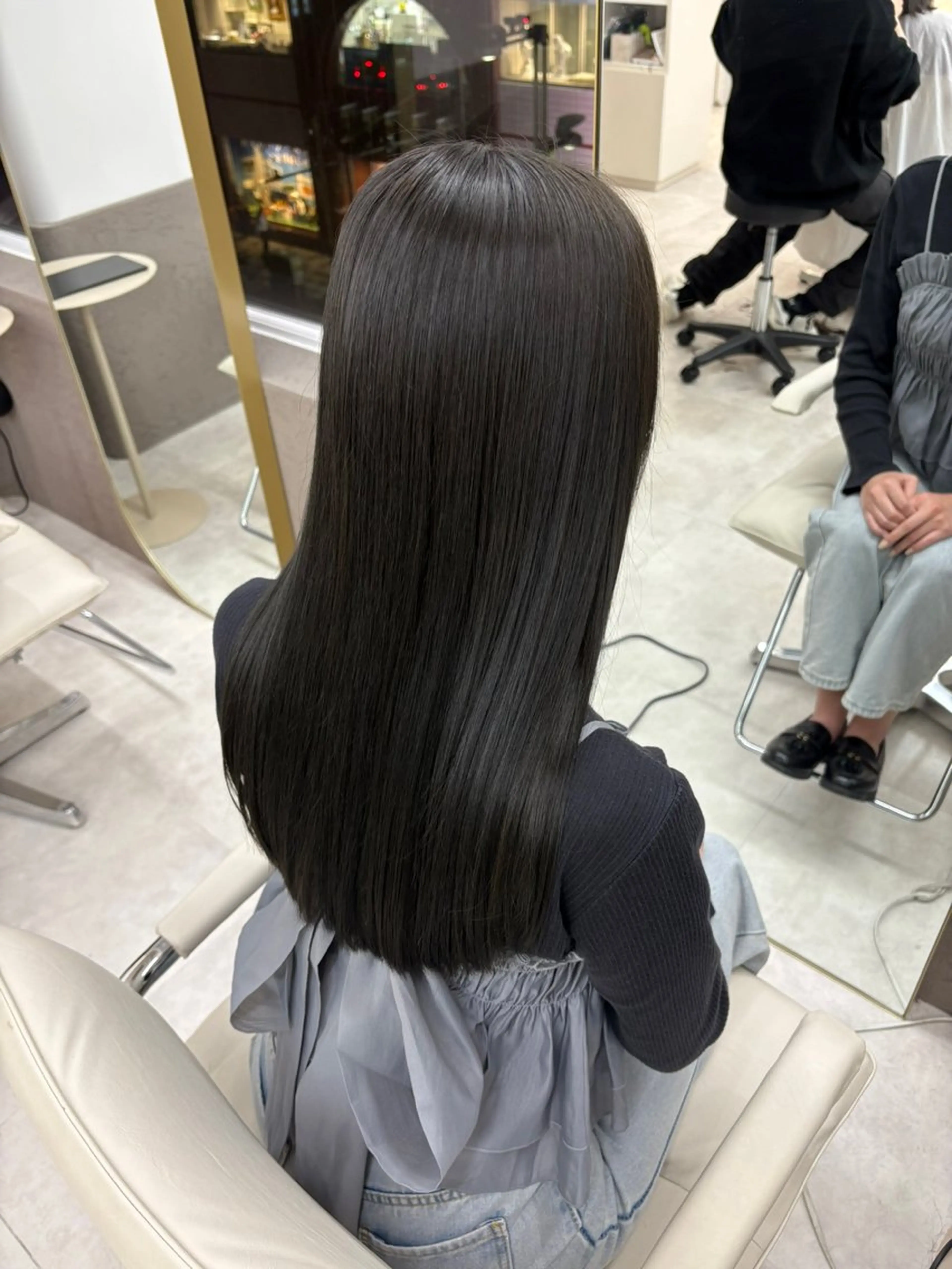 💎プラチナコース💎カット＋🍀プラチナカラー＋髪質改善縮毛矯正🍀＋💧高濃度水素ULTOWAトリートメント💧の写真