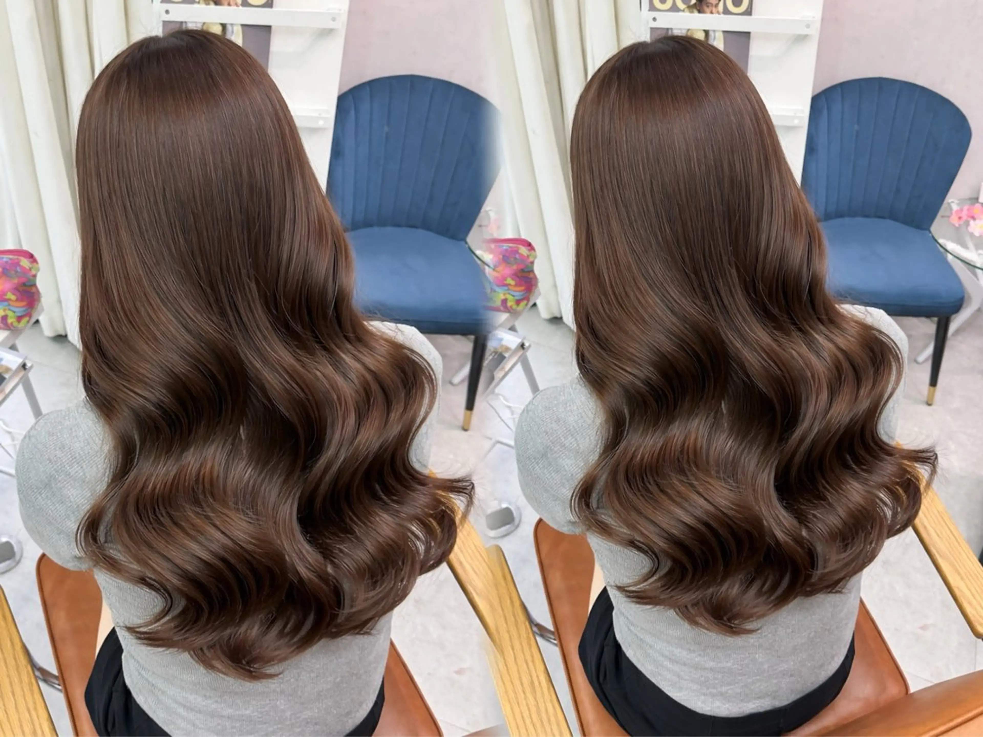 ロング ヘアカラー ベージュ/髪質改善 サラサ💟のヘアスタイル