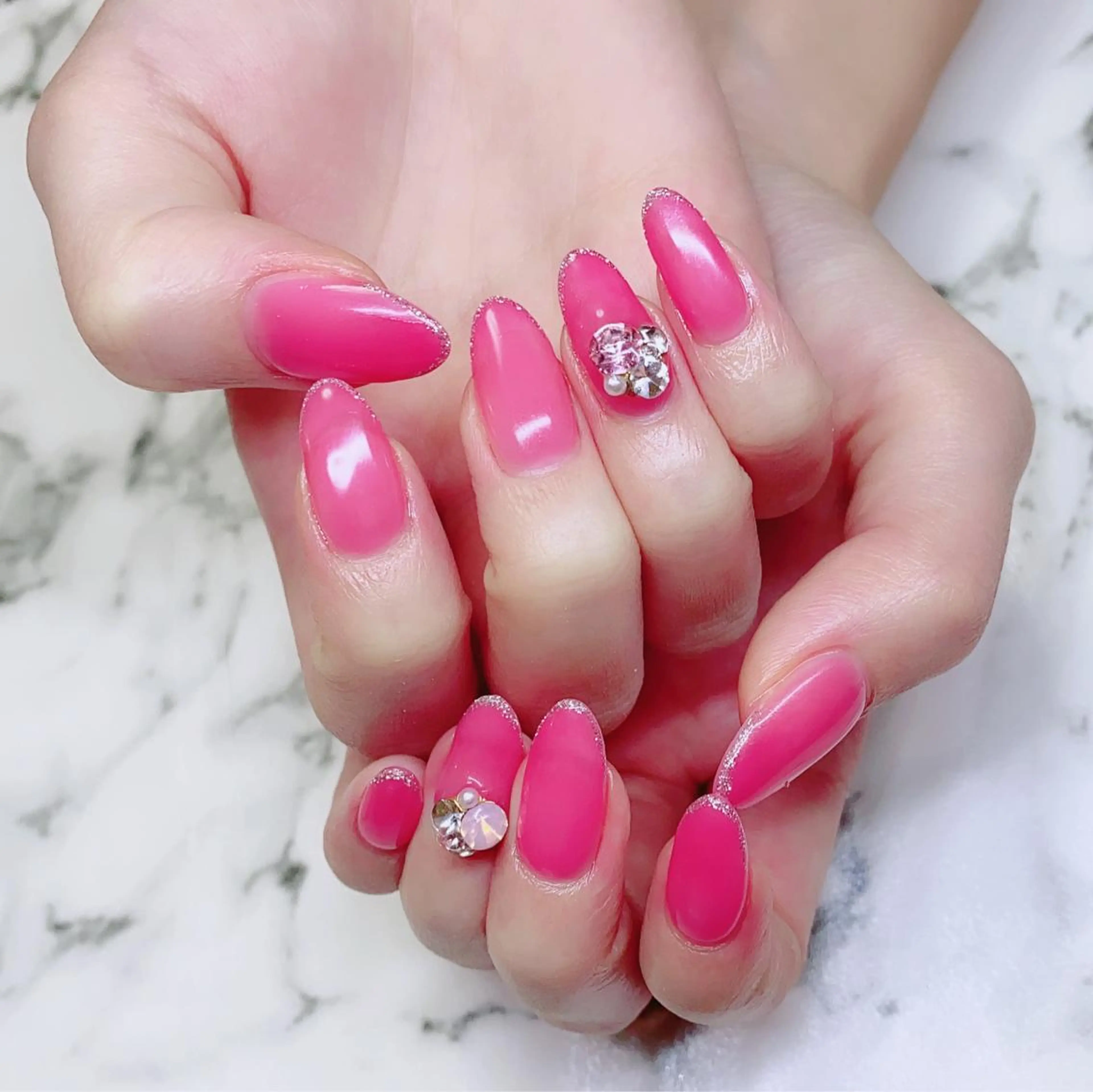 ロング カラー ネイル クリアネイル Q Free nailsのネイルデザイン