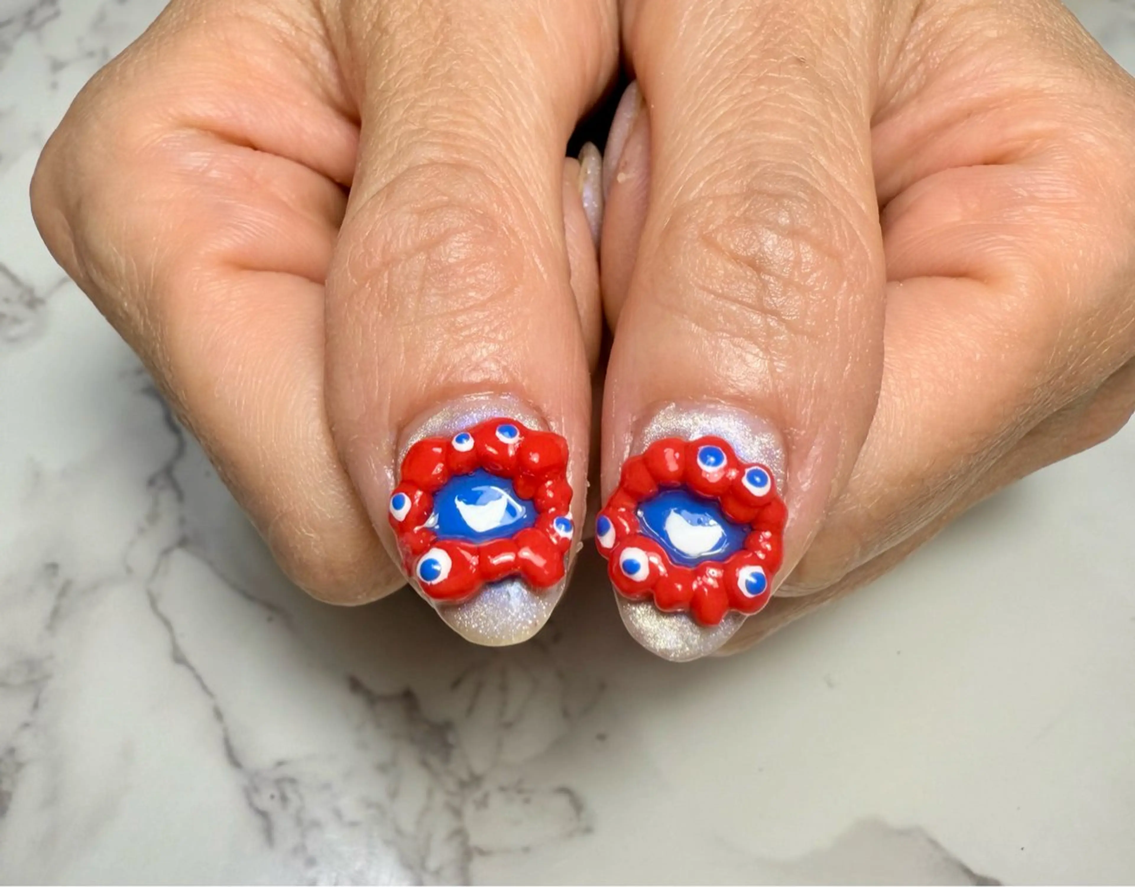 ネイル アートネイル チークネイル フレンチネイル 氷ネイル・うるうるネイル キラキラネイル M.N_ nailのネイルデザイン