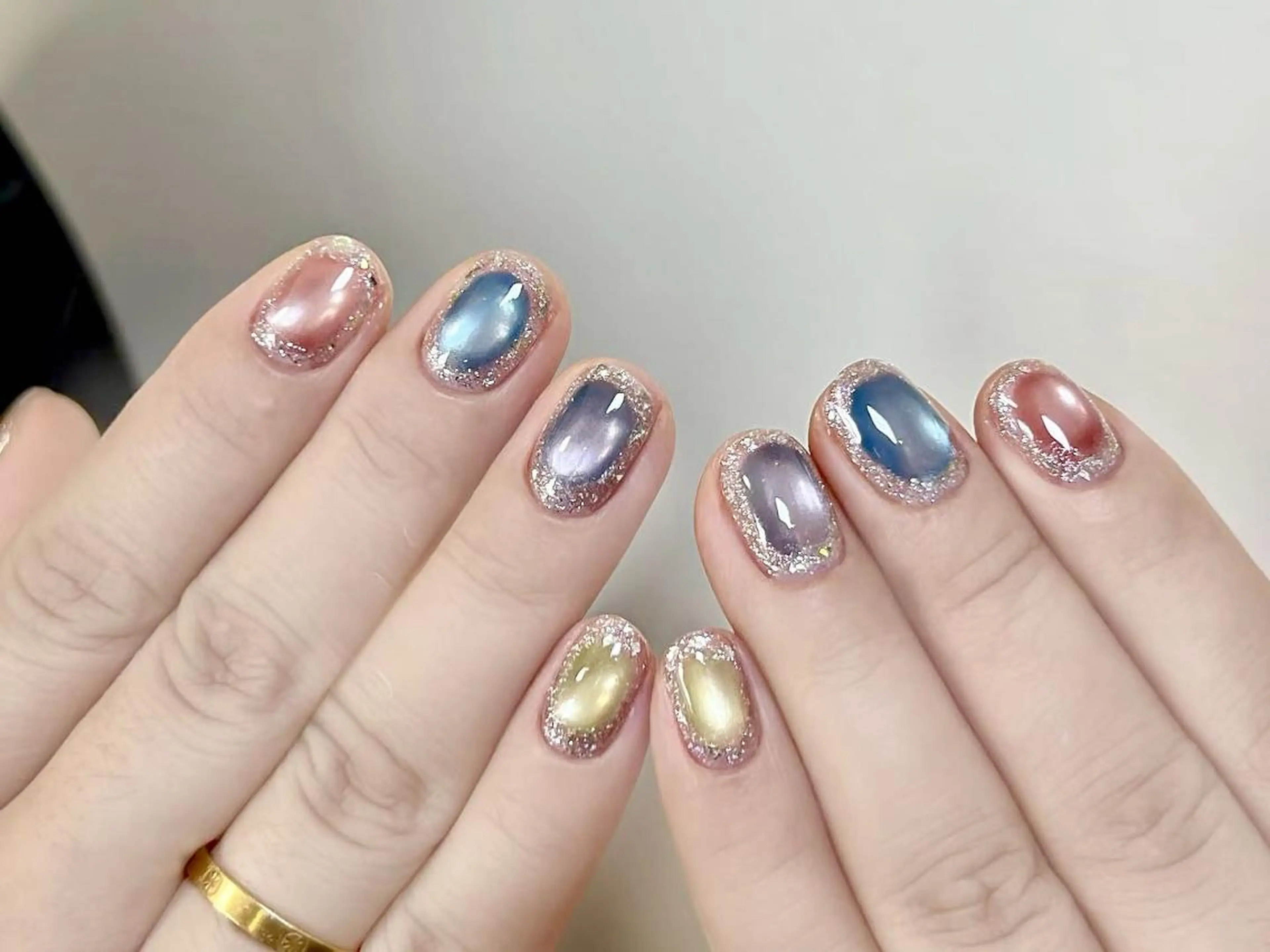 ネイル アートネイル カジュアル ジェルネイル マグネットネイル ショートネイル ハンドネイル ハンドケア 🎀Sense Nail渋谷店🎀のネイルデザイン