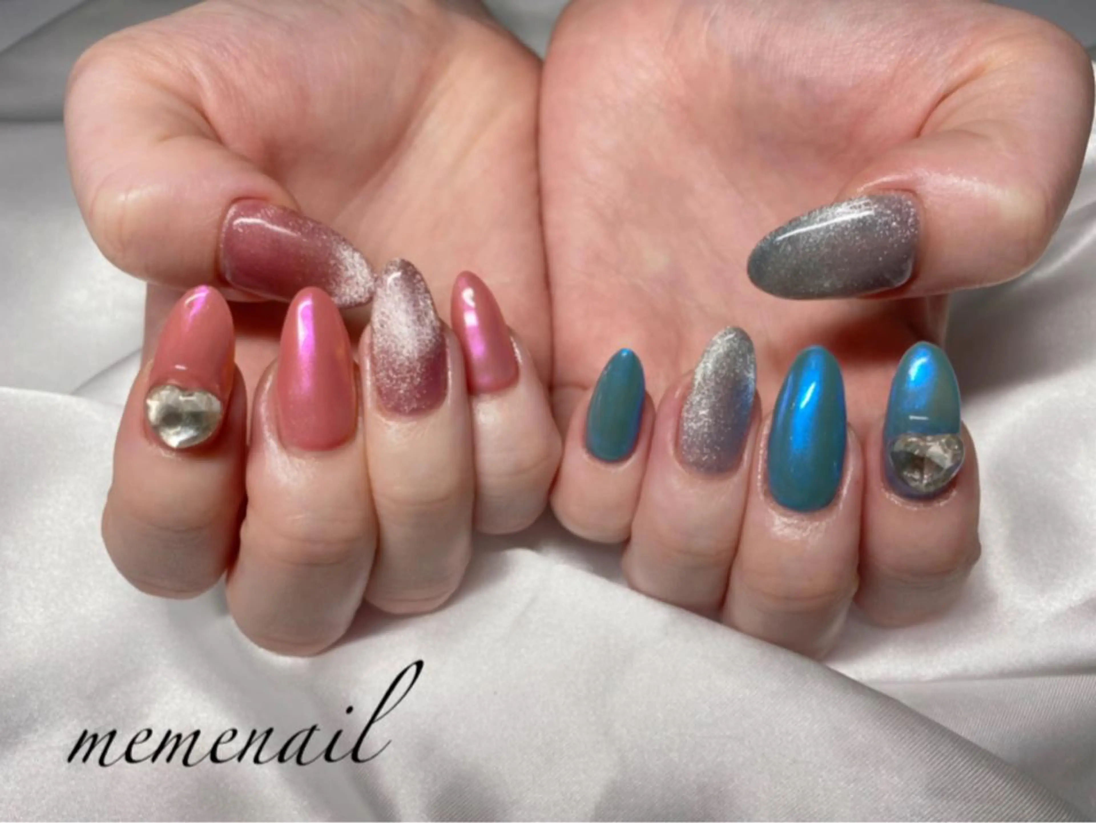 ネイル ハート 韓国ネイル シンプルネイル ストーンネイル ハンドネイル Noguchi Megumiのその他イメージ