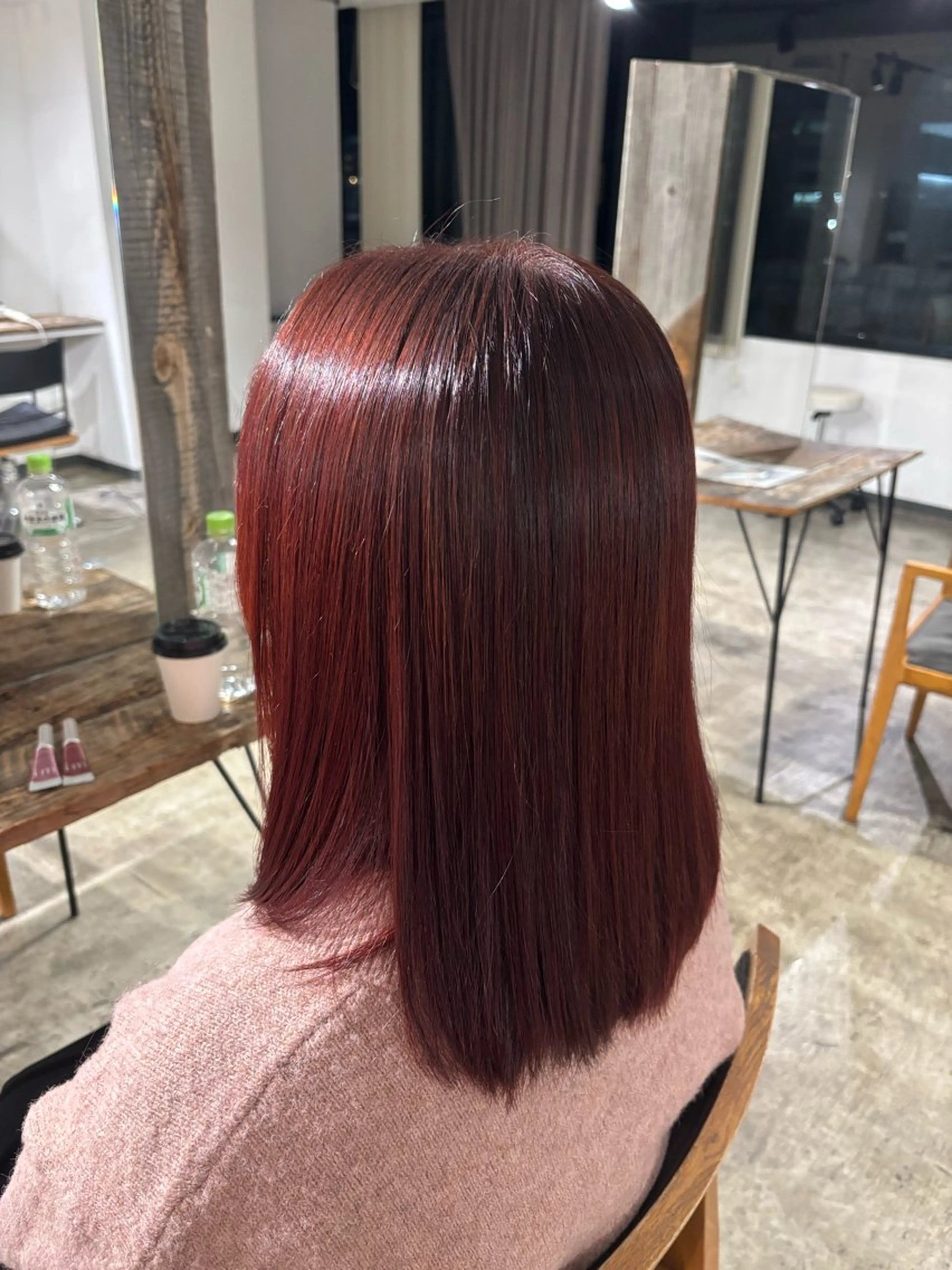 ミディアム カラー ブリーチ 透明感カラー ブリーチなしカラー レッドカラー 髪質改善 ヘアカラー トリートメント 🌼個性派/暖色/ヘ アセット/Mei🌼のヘアスタイル