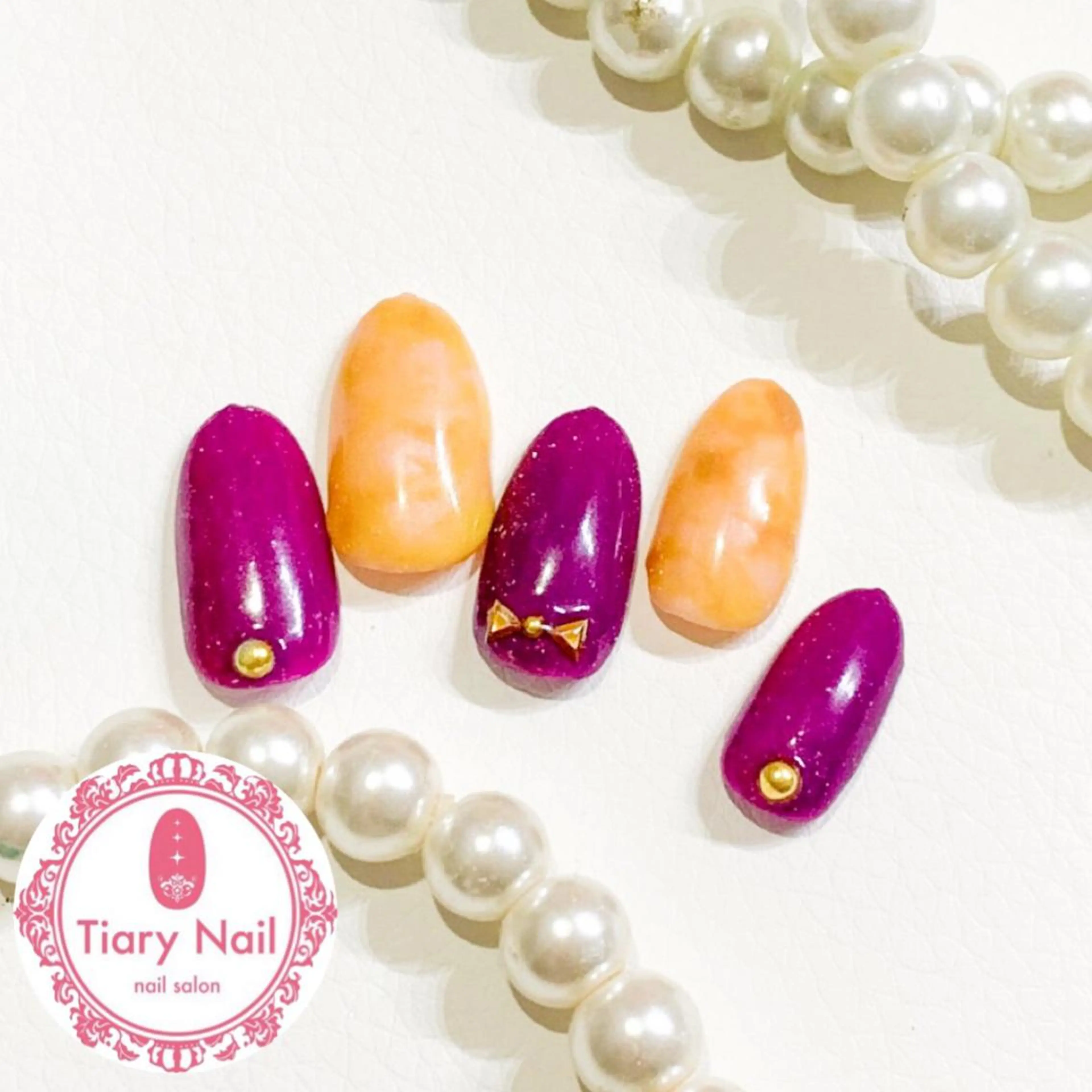 ネイル 桜ネイル 長さ出し スカルプネイル 💗🪽Tiary Nail🪽💗のネイルデザイン