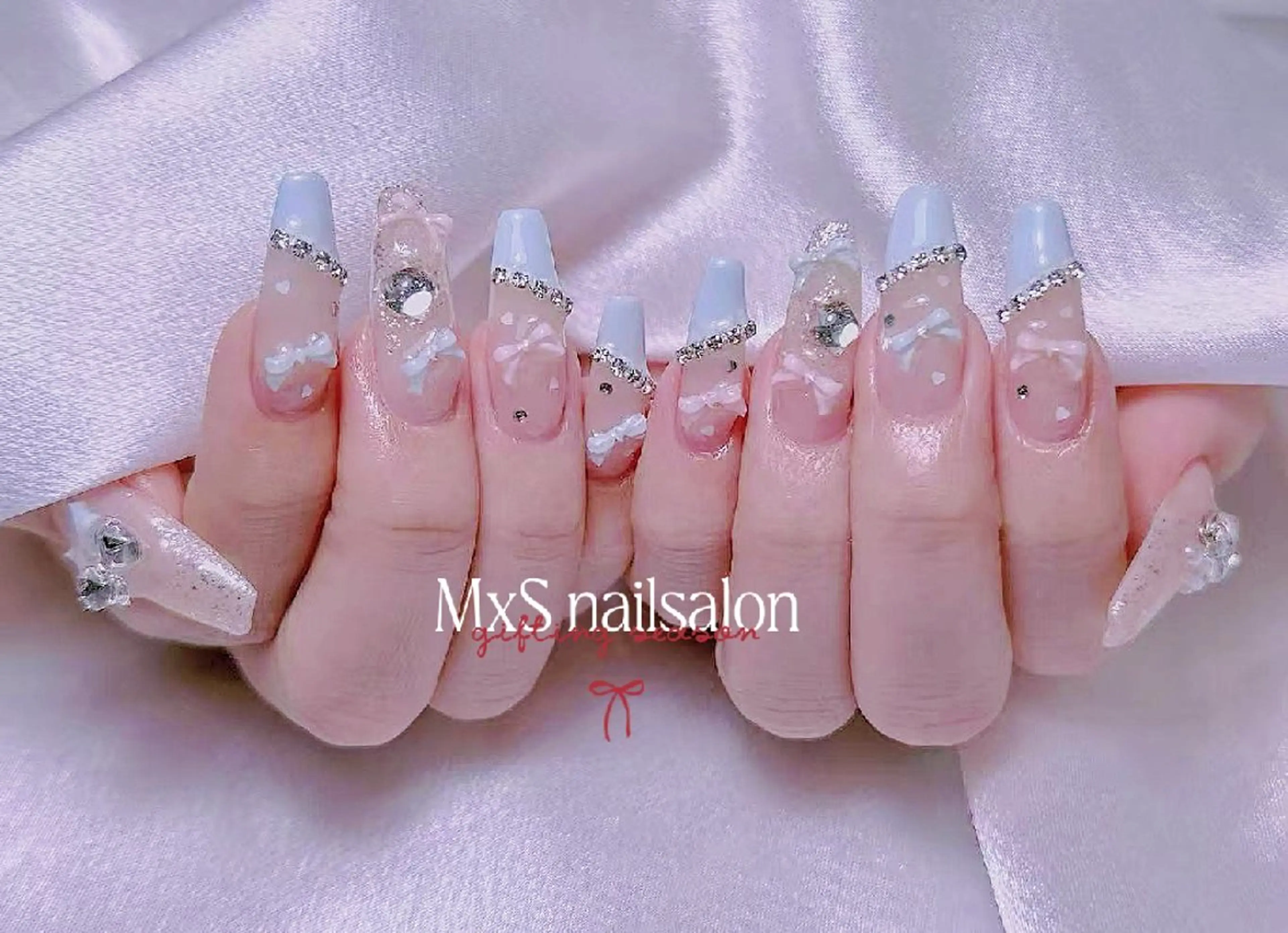 ネイル ジェルネイル マグネットネイル パラジェル 春ネイル ワンホンネイル ハンドネイル ハンドケア MxS Nail(長さだし/フィルイン/マグネット/韓国ネイル/ワンホンネイル/ワンカラー)所属・MxS リィリィのネイルデザイン