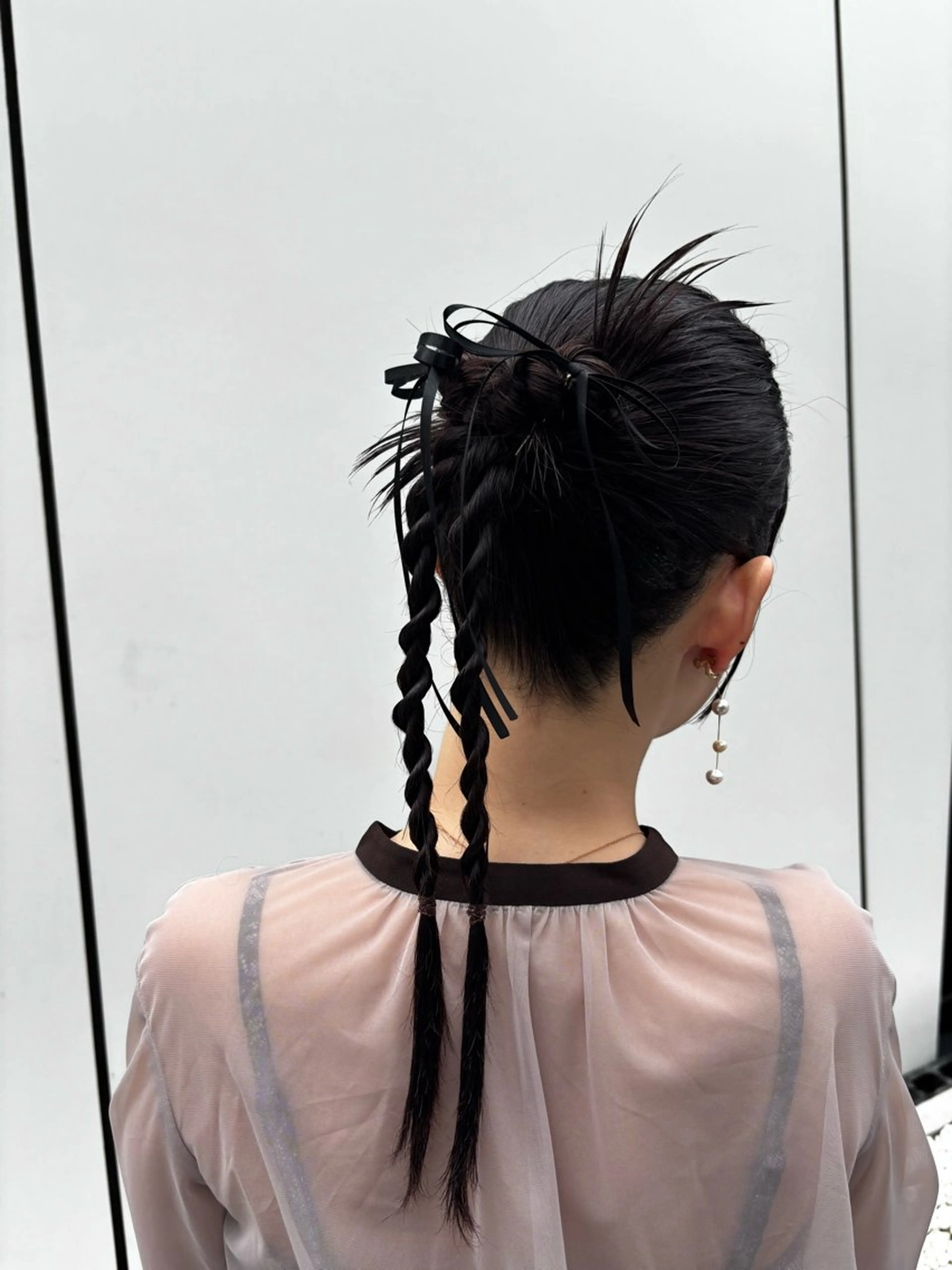 ヘアアレンジ お団子ヘア ボブ ヘアセット 🌟髪質改善ケアカラ ー美髪縮毛矯正y🌟のヘアスタイル