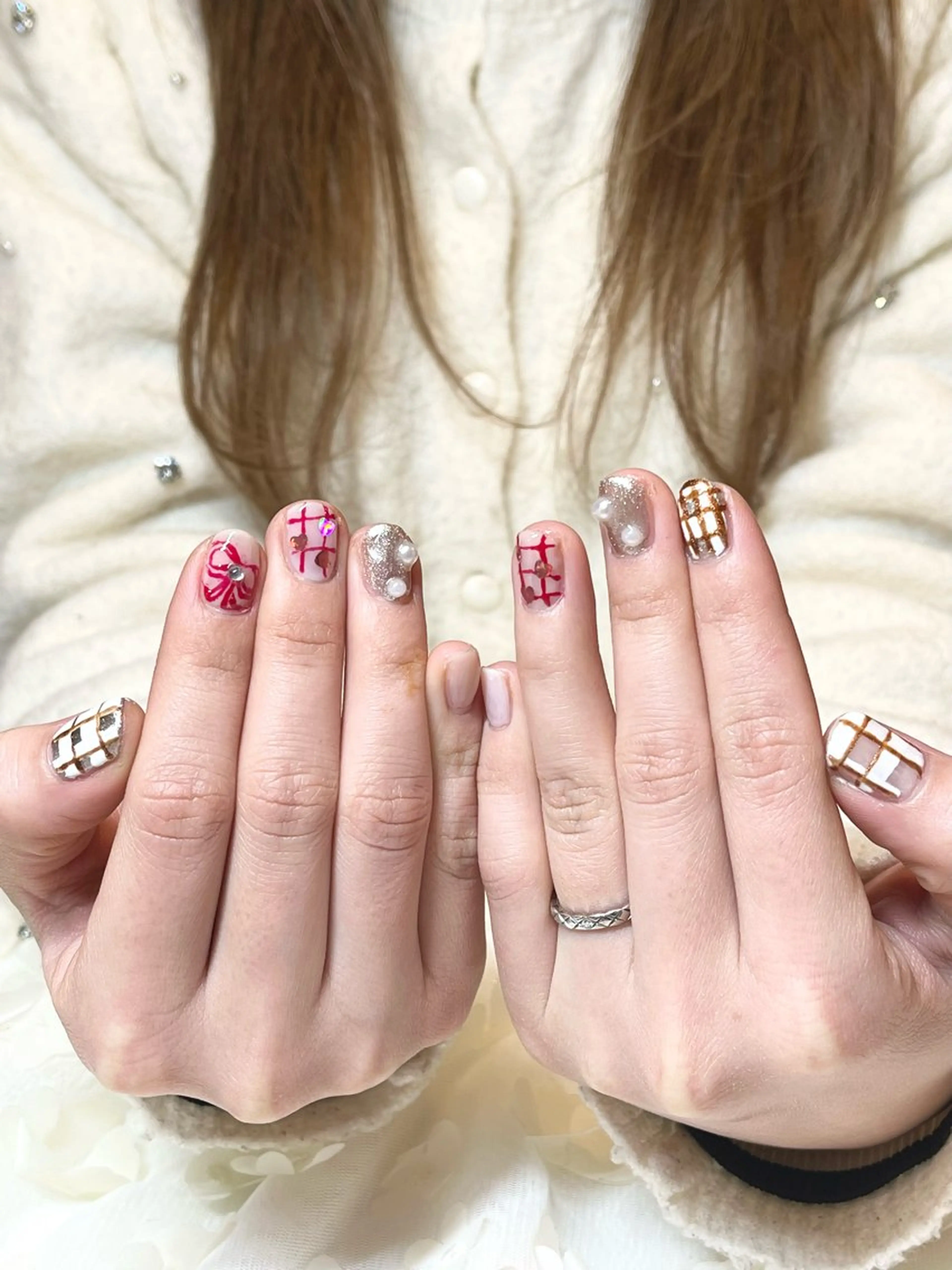 ネイル 持ち込み リボン ハンドネイル GARDEN GELのネイルデザイン