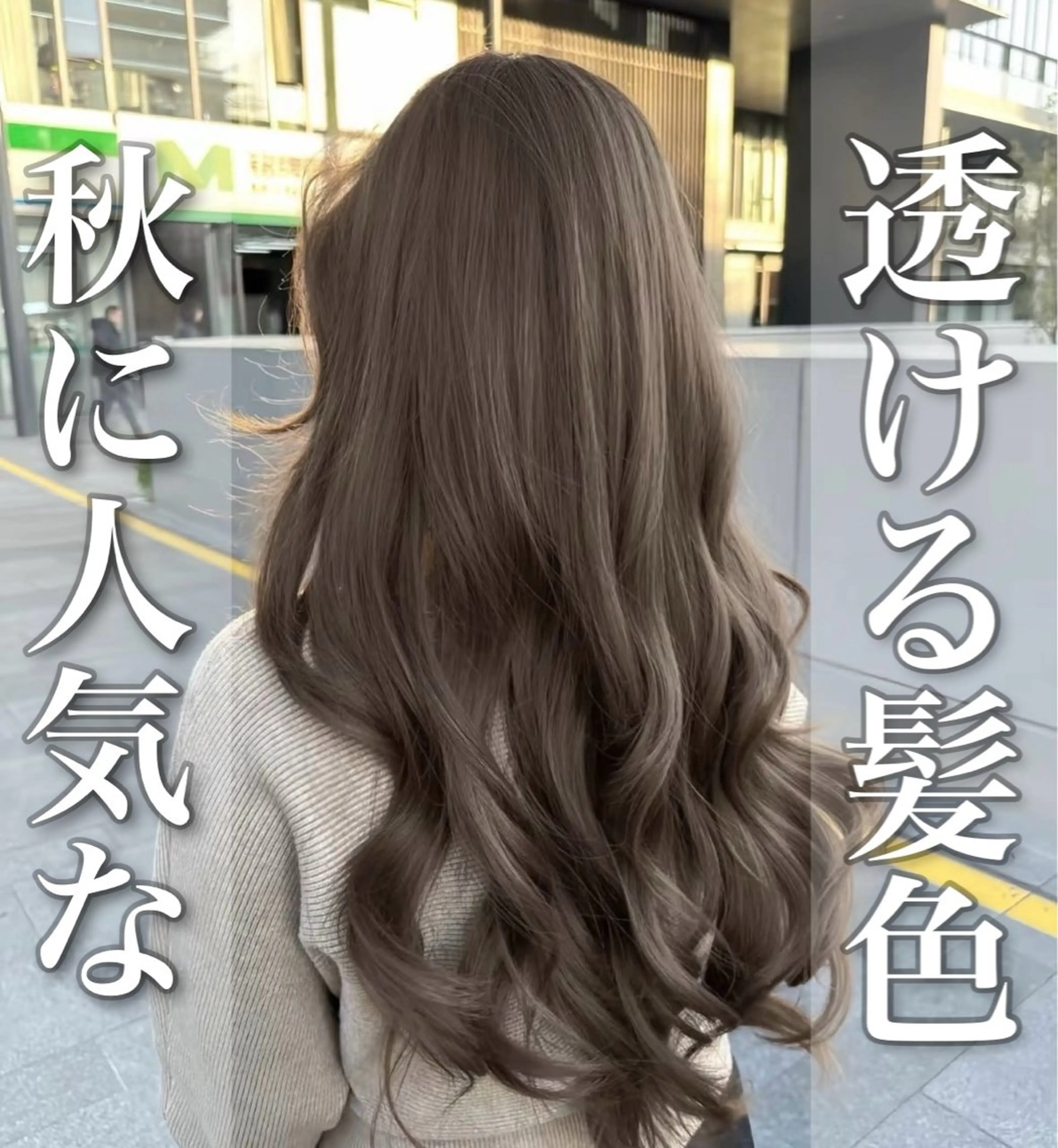 ロング カラー 透明感カラー グレージュ/あいのヘアスタイル