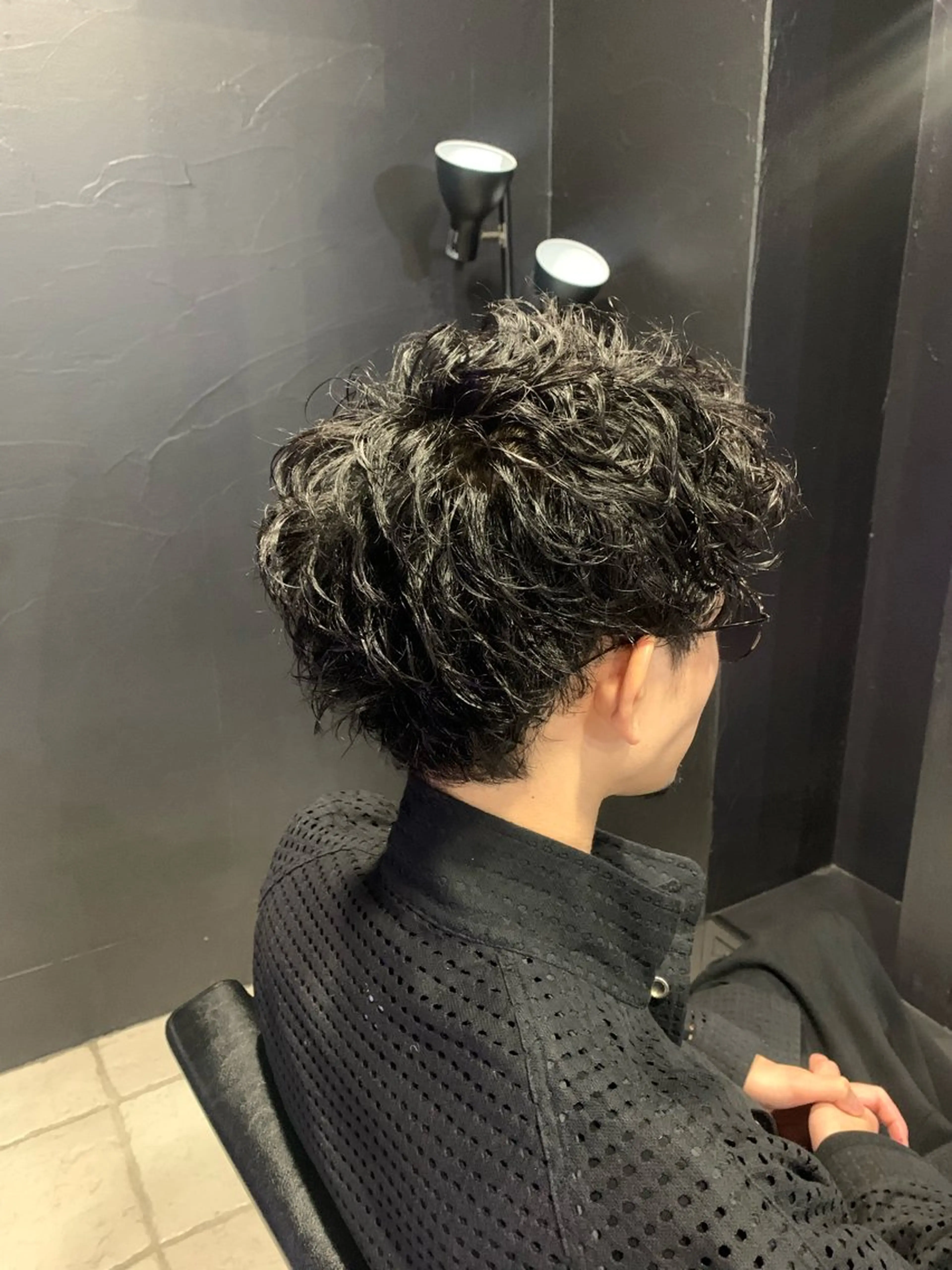 ショート メンズ カット パーマ ヘアセット メンズパーマ/難波/ 心斎橋　室園亮佑のヘアスタイル