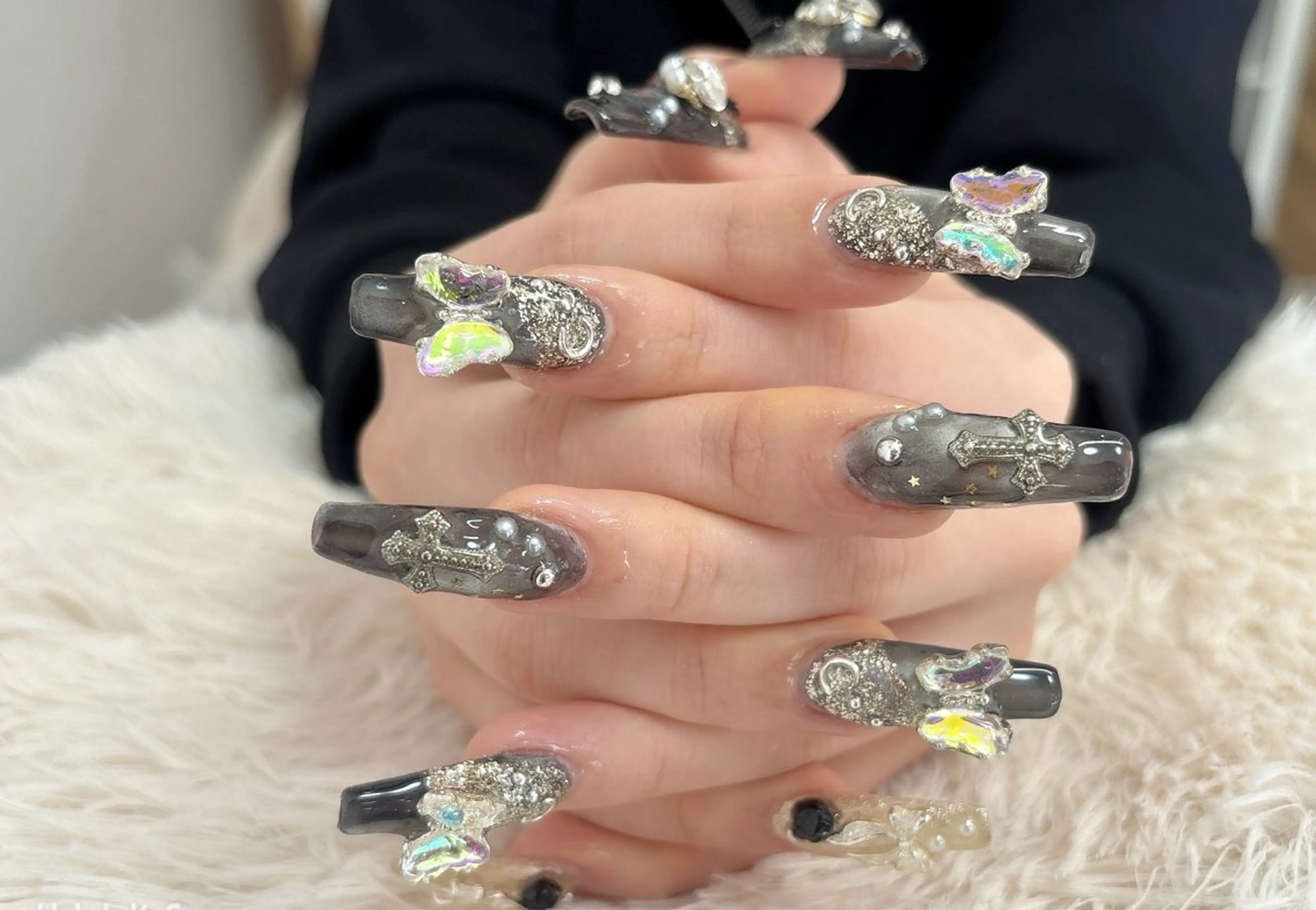 ネイル ゴールド ラメ(グリッター) マグネットネイル ハンドネイル nail salon はるりのネイルデザイン