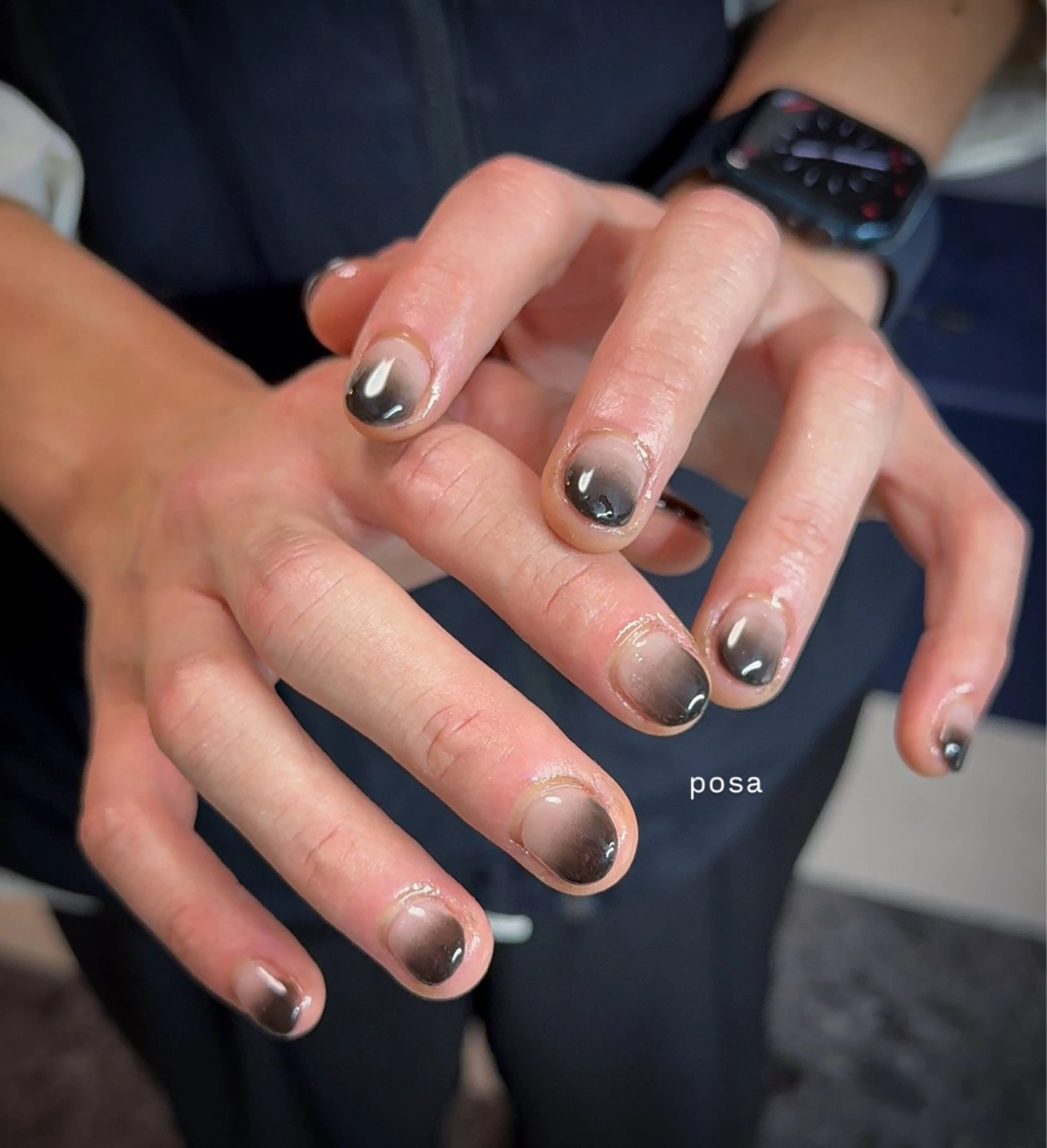 ネイル グラデーション メンズネイル シンプルネイル ハンドネイル posa nail モエミのネイルデザイン