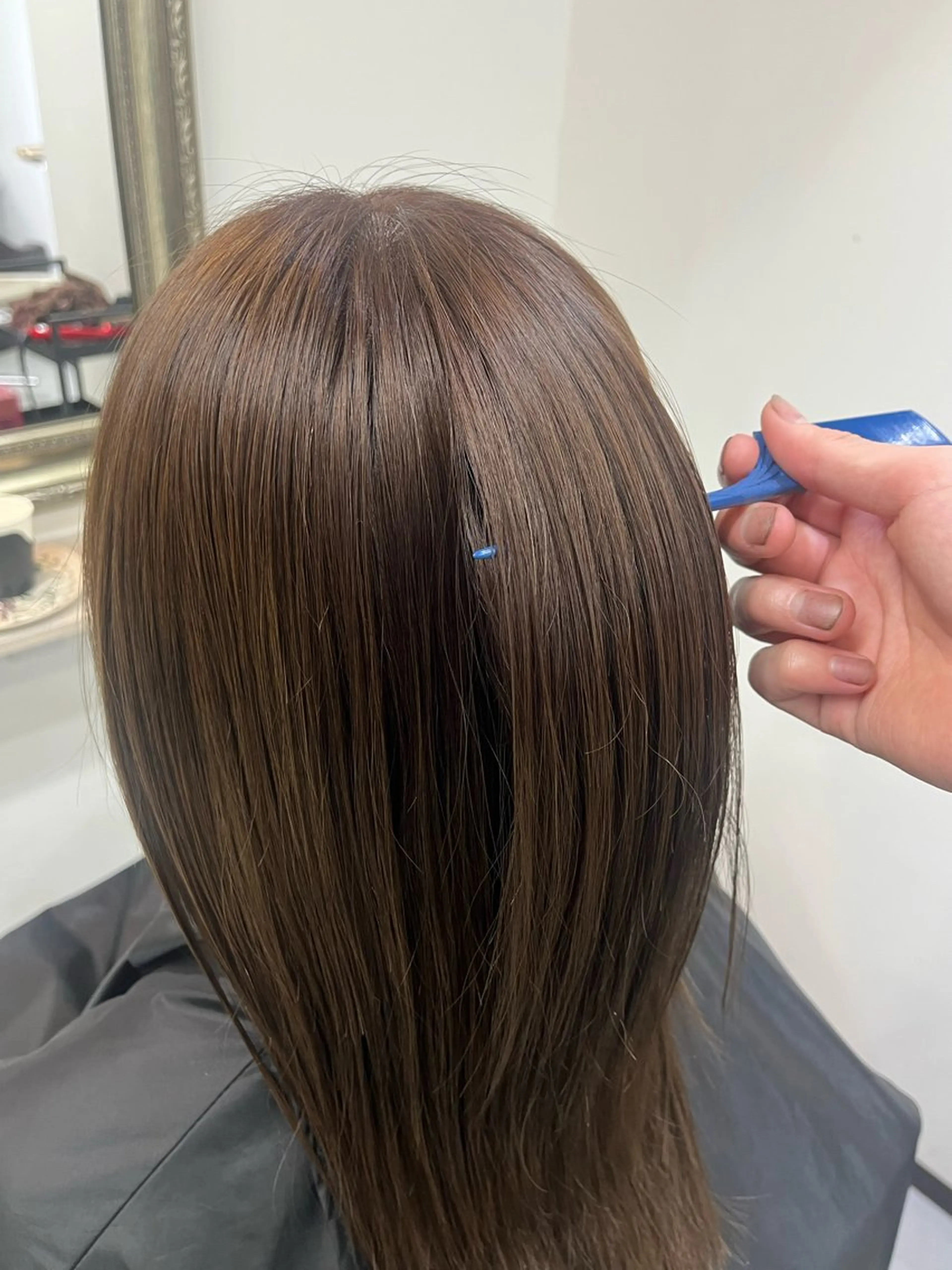 ミディアム カラー グレージュ ヘアカラー ayame りくのヘアスタイル