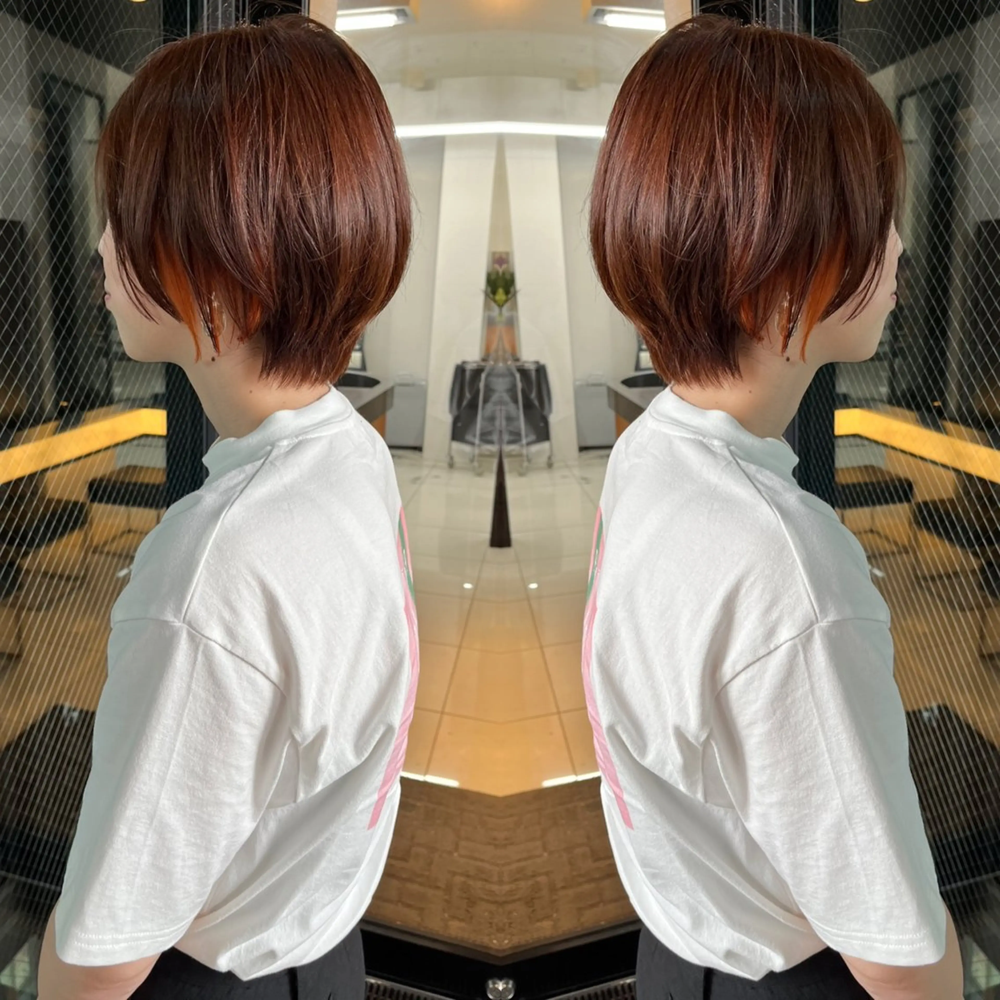 ショート カラー ベージュカラー ブリーチ ケアブリーチ イヤリングカラー インナーカラー カット ヘアカラー トリートメント BOOTH share salon所属・ハタケヤマヨシキ ／BOOTHのヘアスタイル