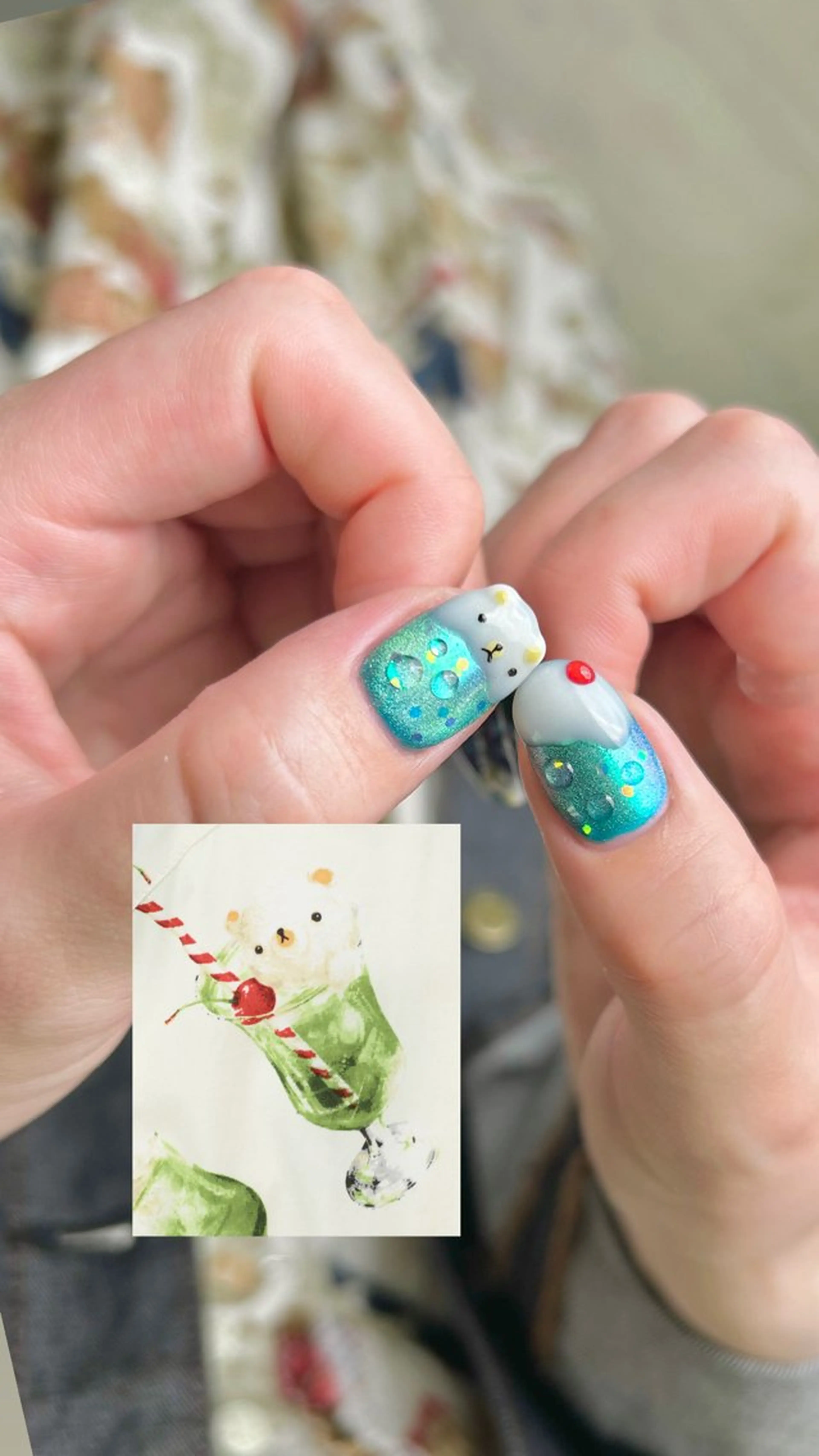 ネイル オーロラネイル 氷ネイル・うるうるネイル キラキラネイル マグネットネイル ハンドネイル raku  nail 浦和店 【ラクネイル】所属・m Natsume.のネイルデザイン