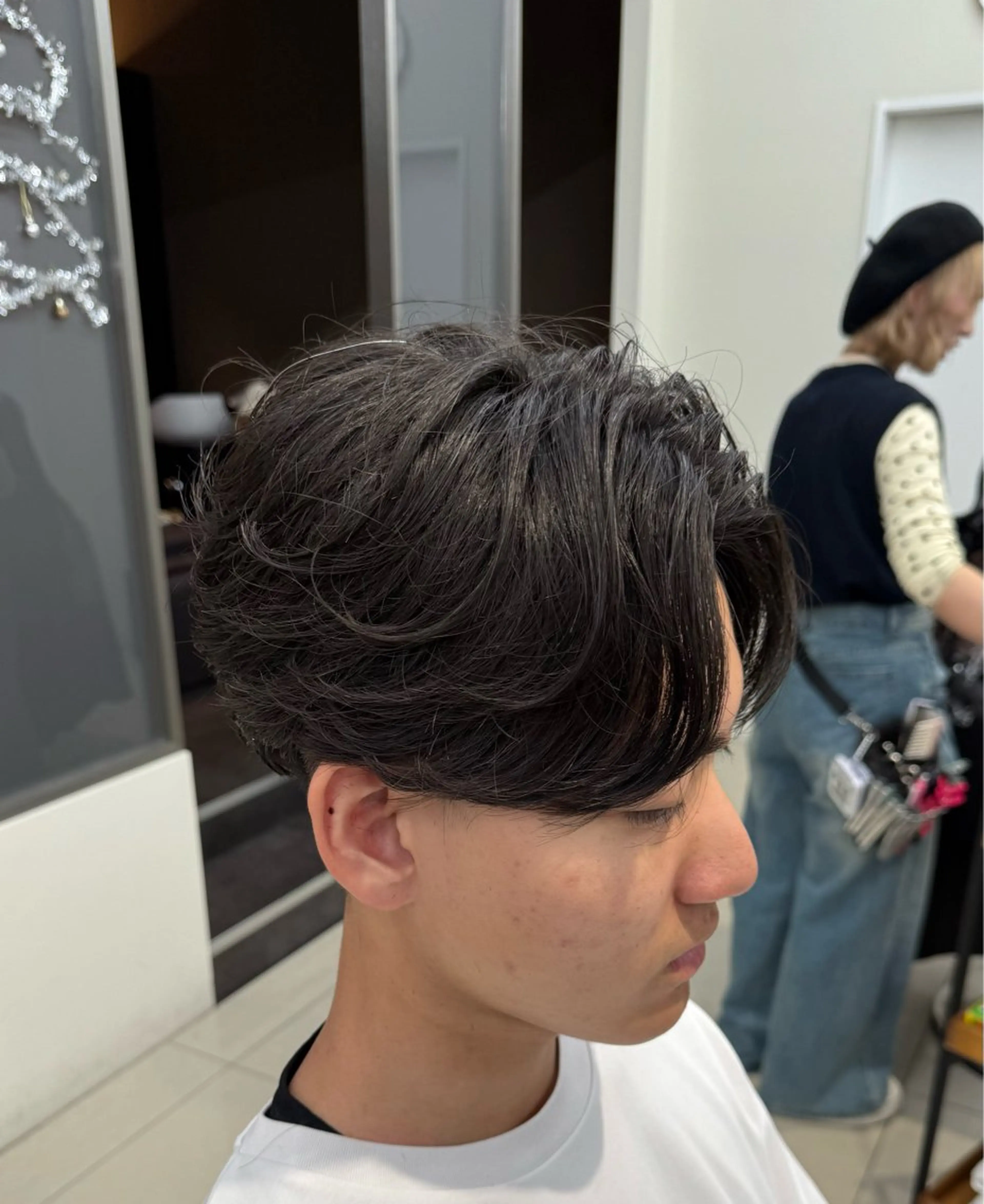 ミディアム カット パーマ メンズ特化美容師 /真家雅樹🔥のヘアスタイル