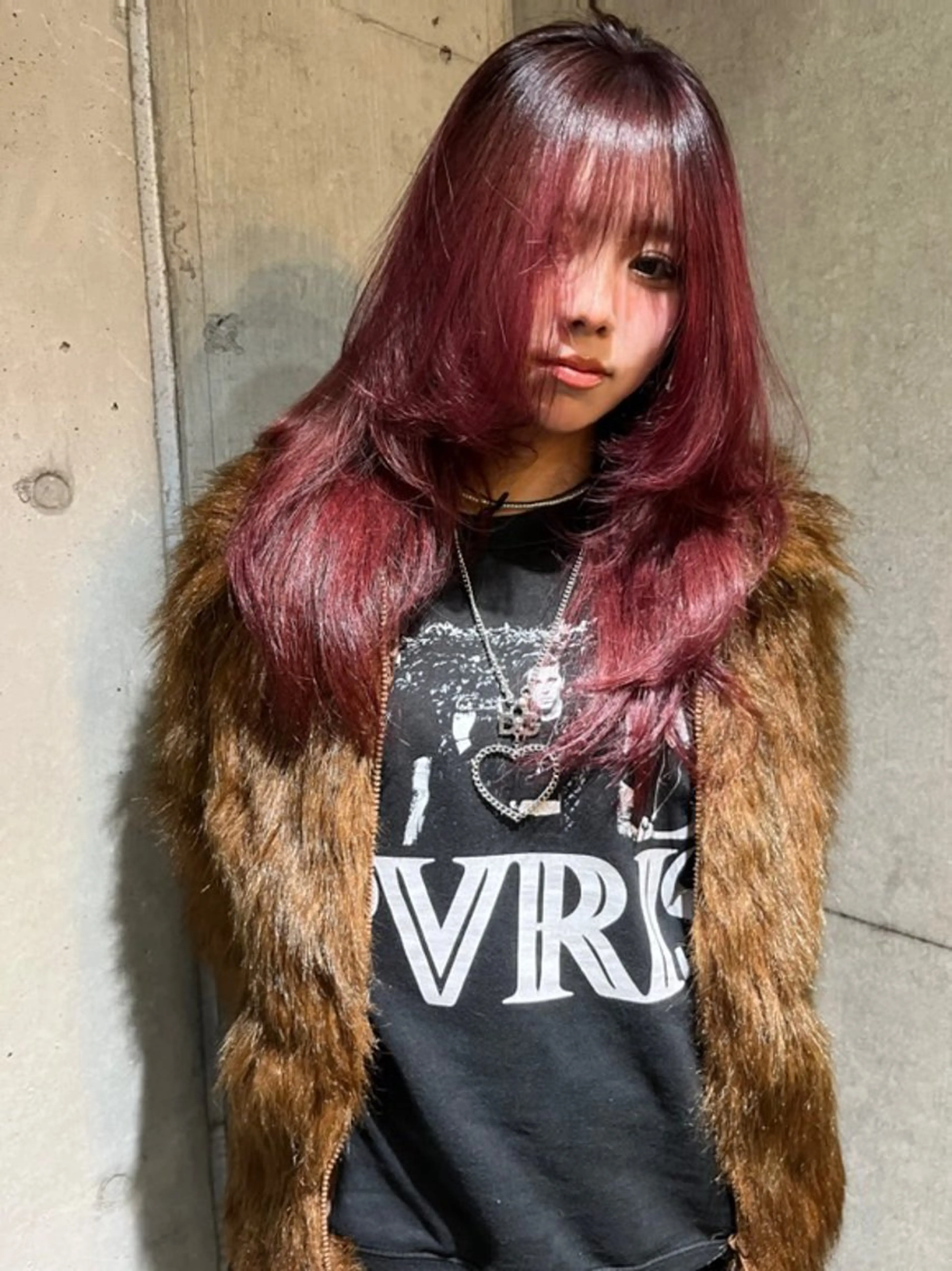 セミロング カラー カット ヘアカラー トリートメント ハイトーン/顔まわり レイヤー/YUKAのヘアスタイル