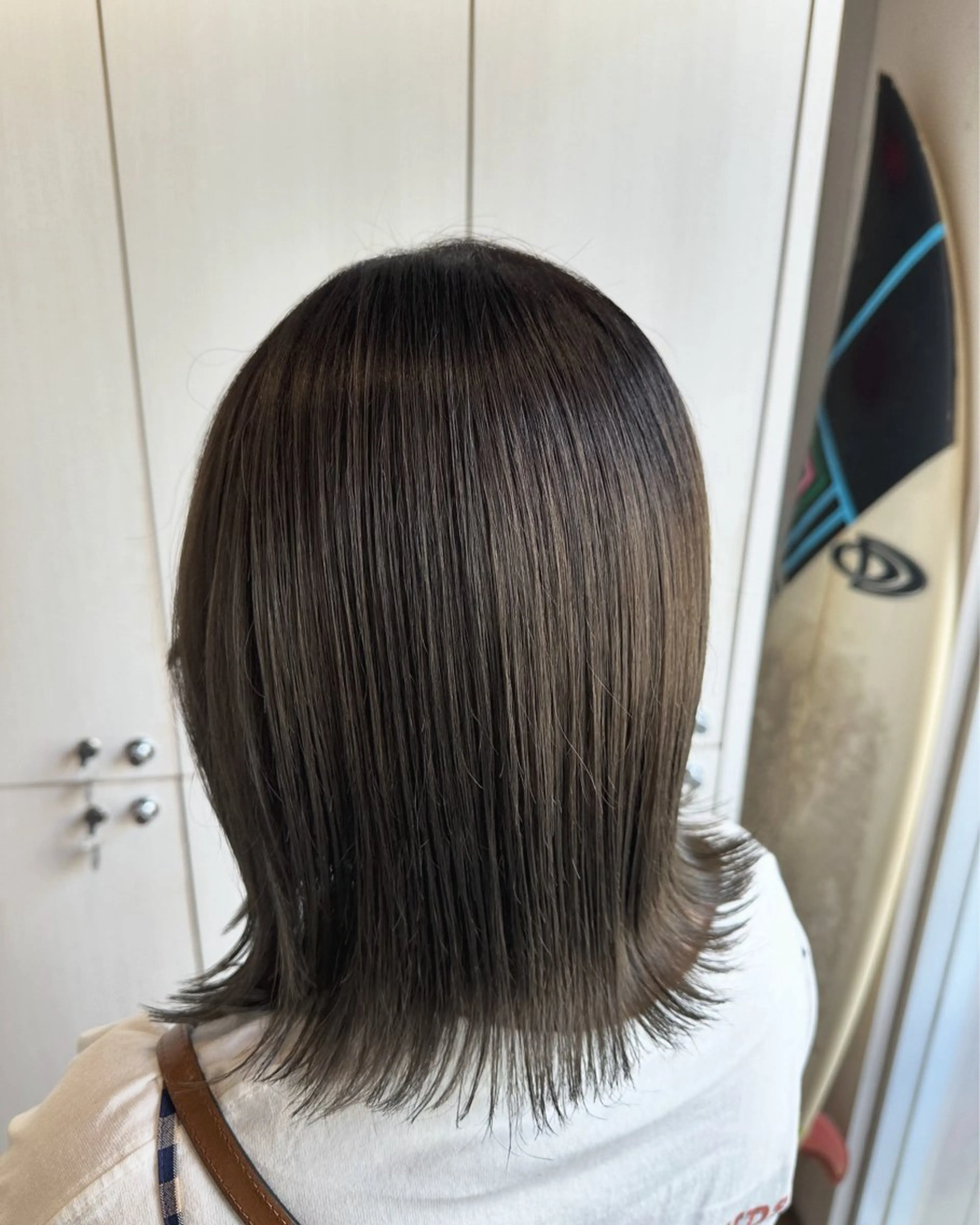 セミロング カラー あべ ゆうかのヘアスタイル