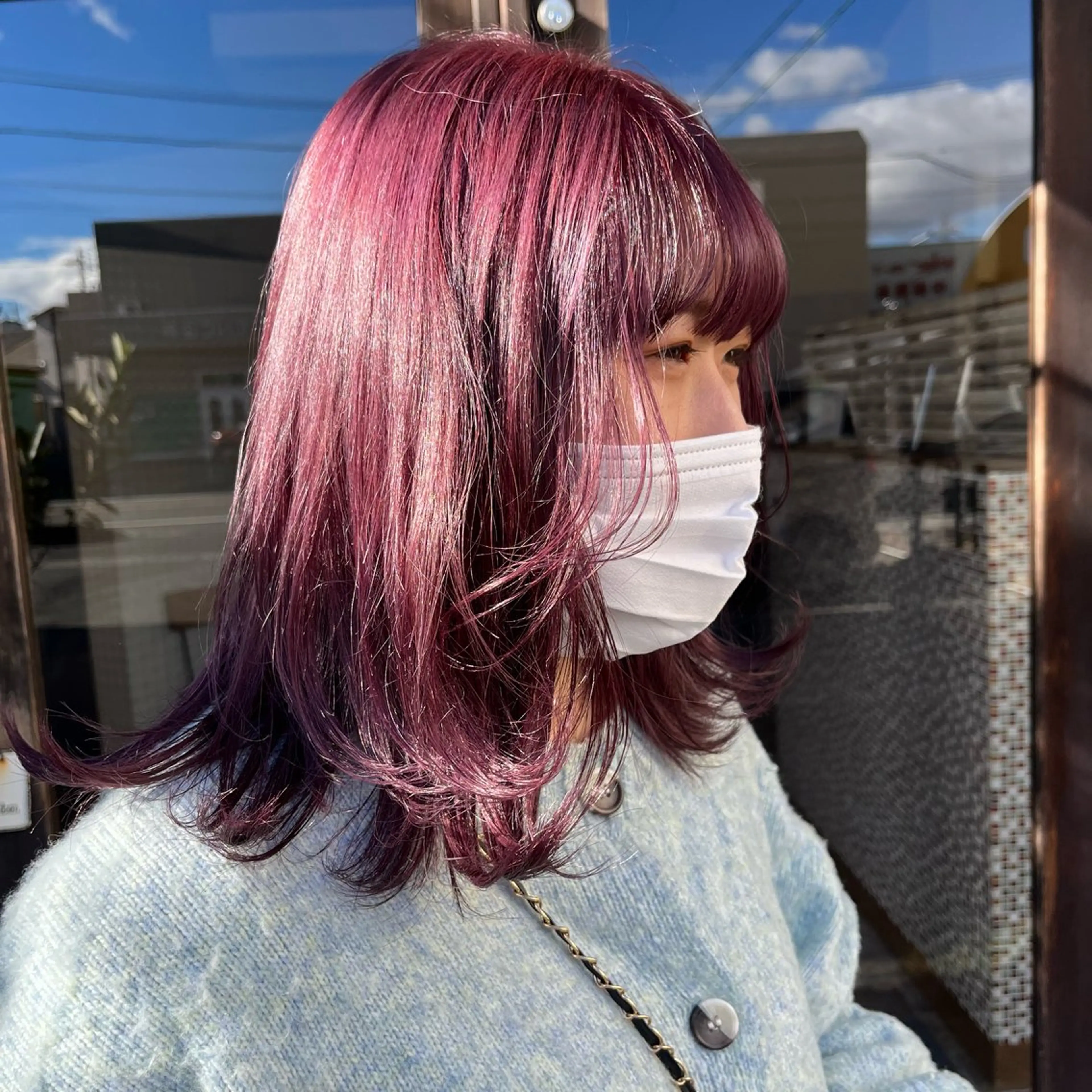 ミディアム カラー ブリーチ 中村 友香のヘアスタイル
