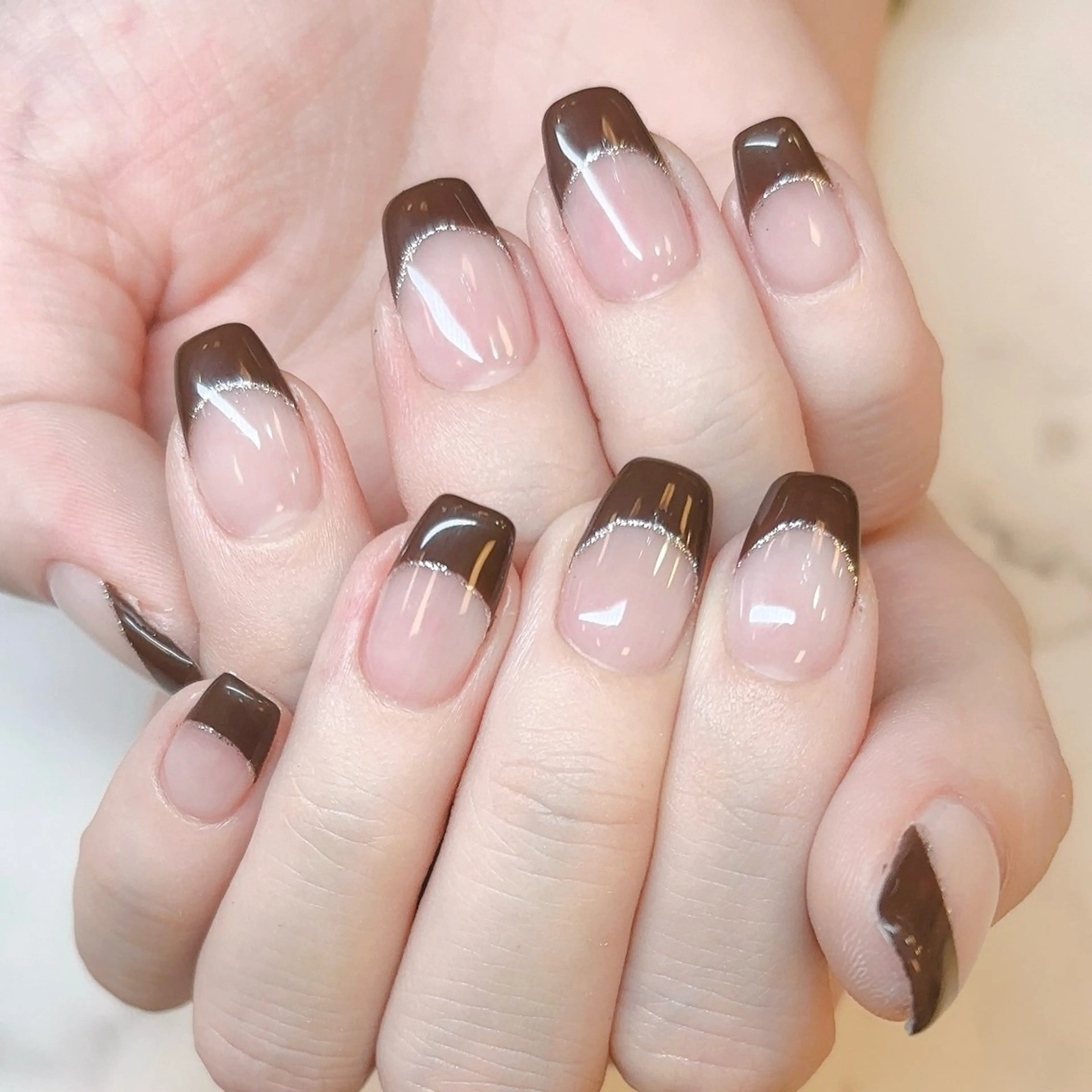 ネイル フレンチネイル ラメ(グリッター) Cravo miyuのネイルデザイン