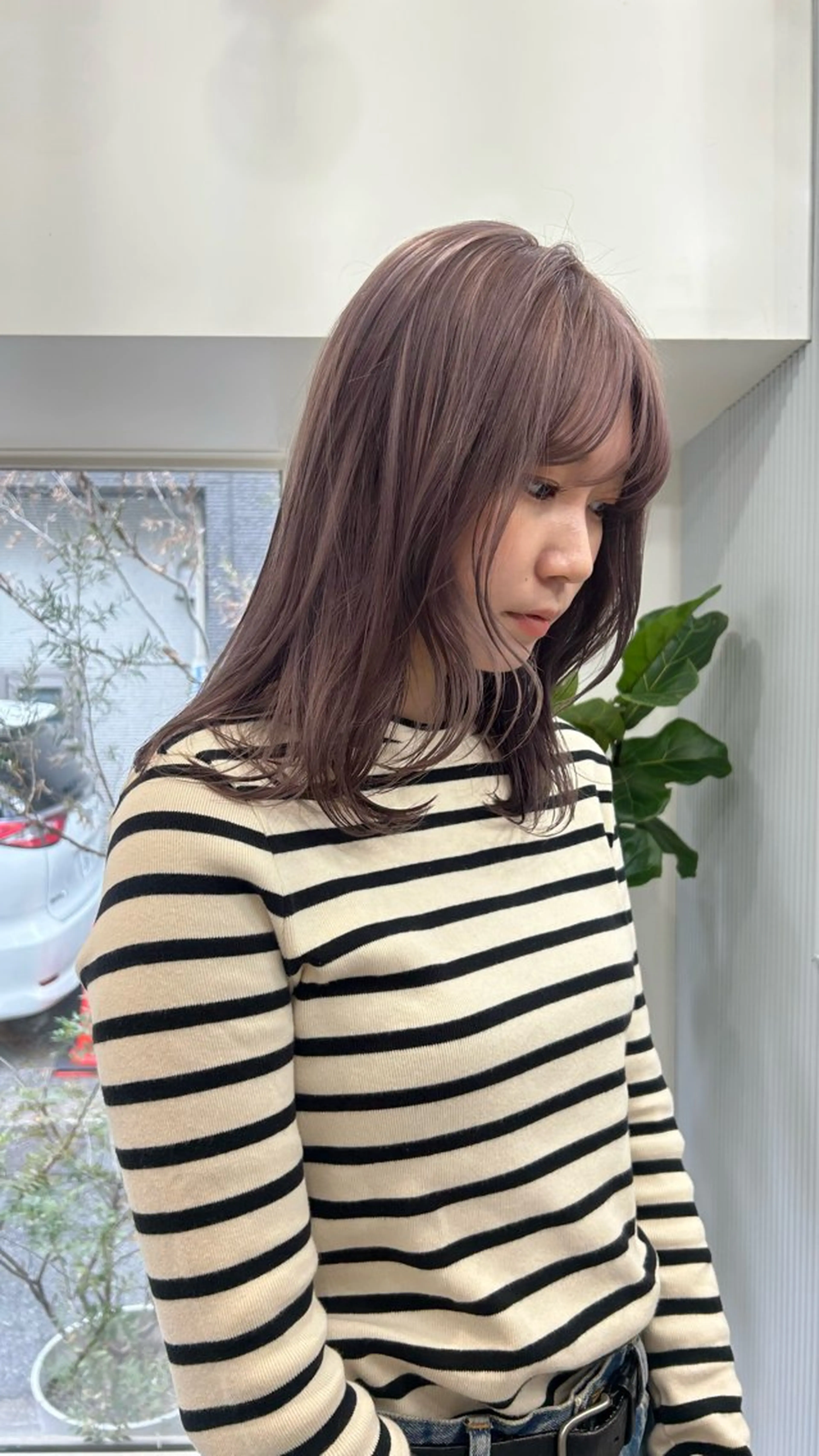 ミディアム カラー ヘアカラー トリートメント じゅわっと暖色カラー 🍊Moemiのヘアスタイル