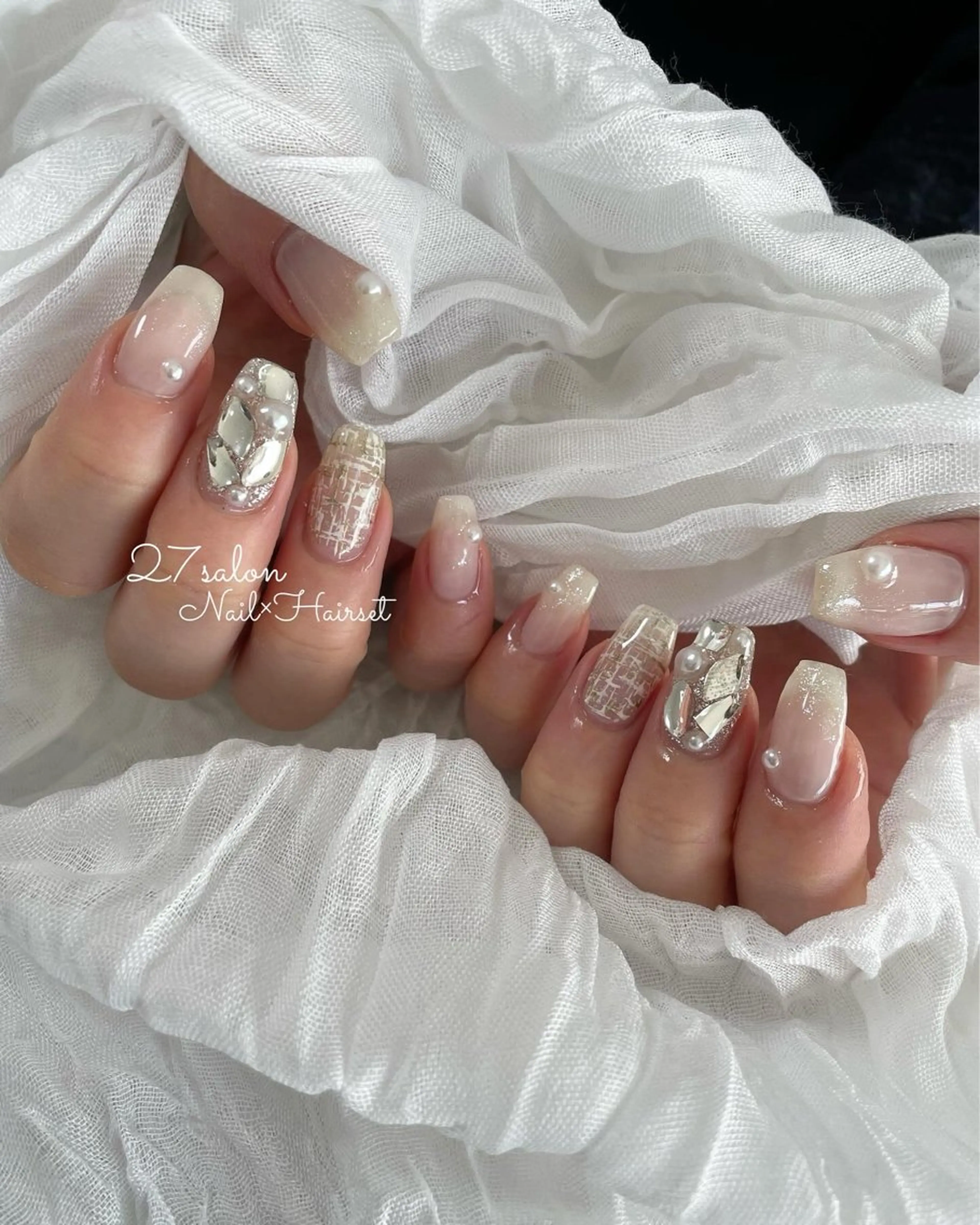 ネイル ツイードネイル 27salon yuinaのネイルデザイン