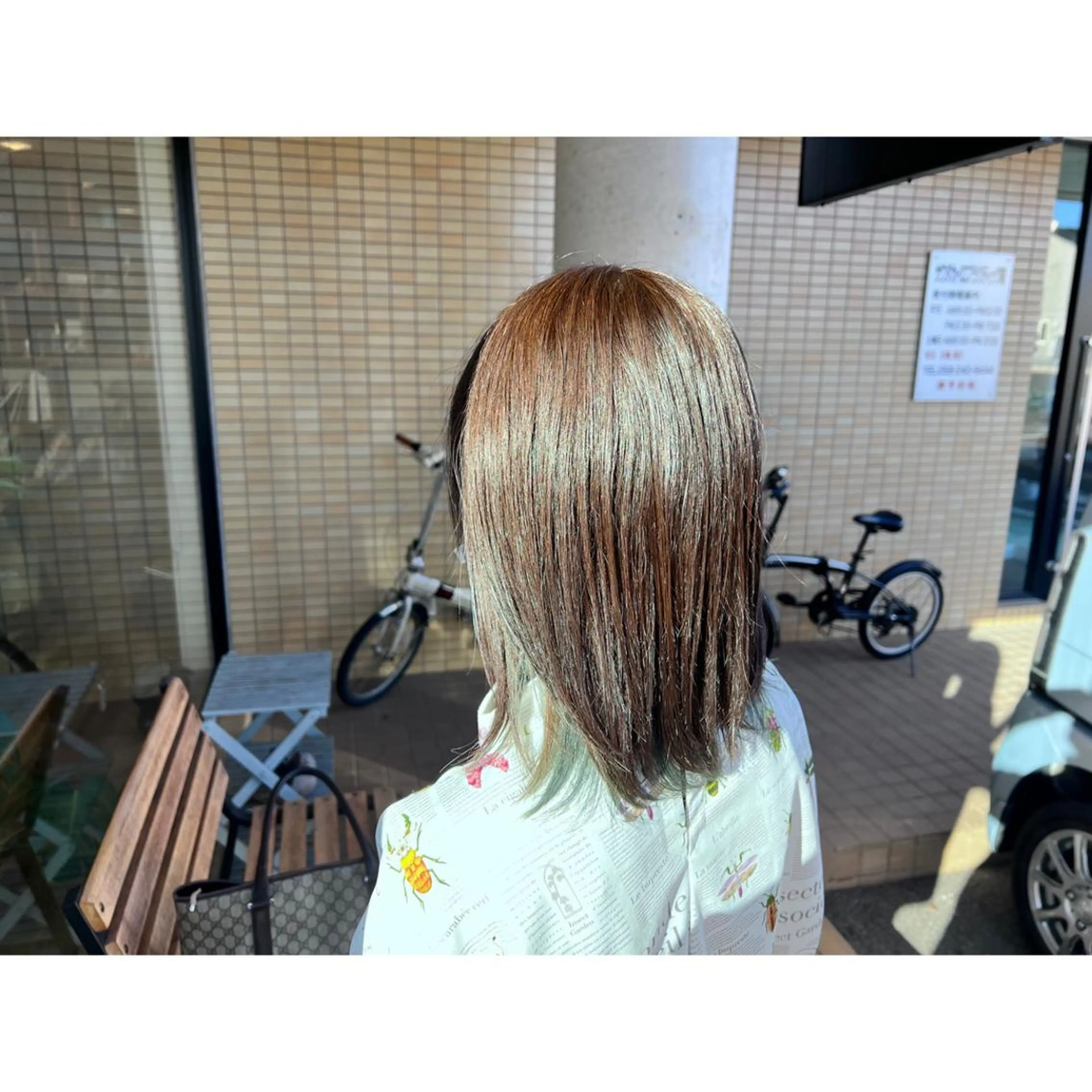 セミロング カラー グレージュ オリーブグレージュ オリーブグレー ヘアカラー トリートメント ツキダテ ユイのヘアスタイル