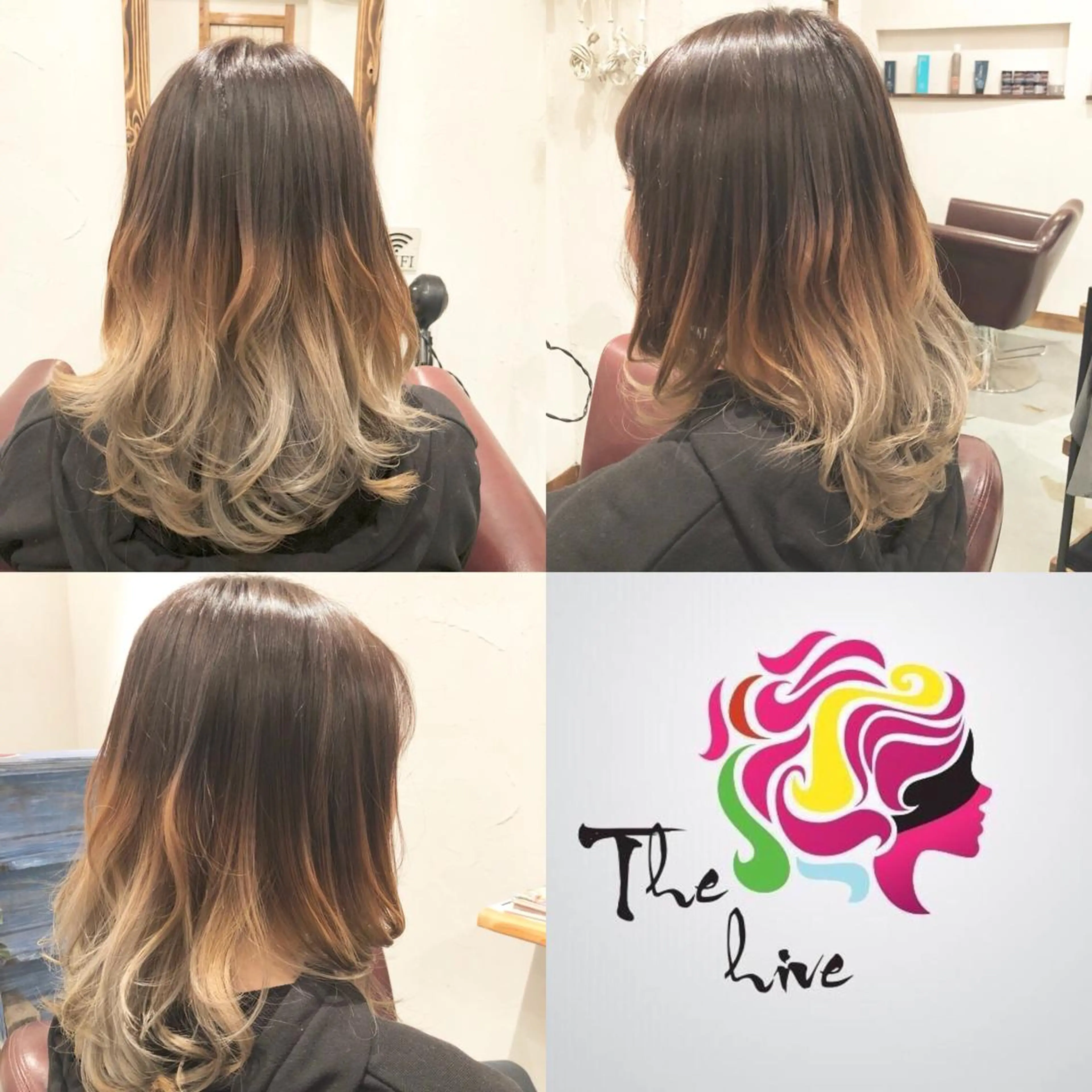 ロング カラー カット ヘアカラー Hair salon The  hiveのヘアスタイル