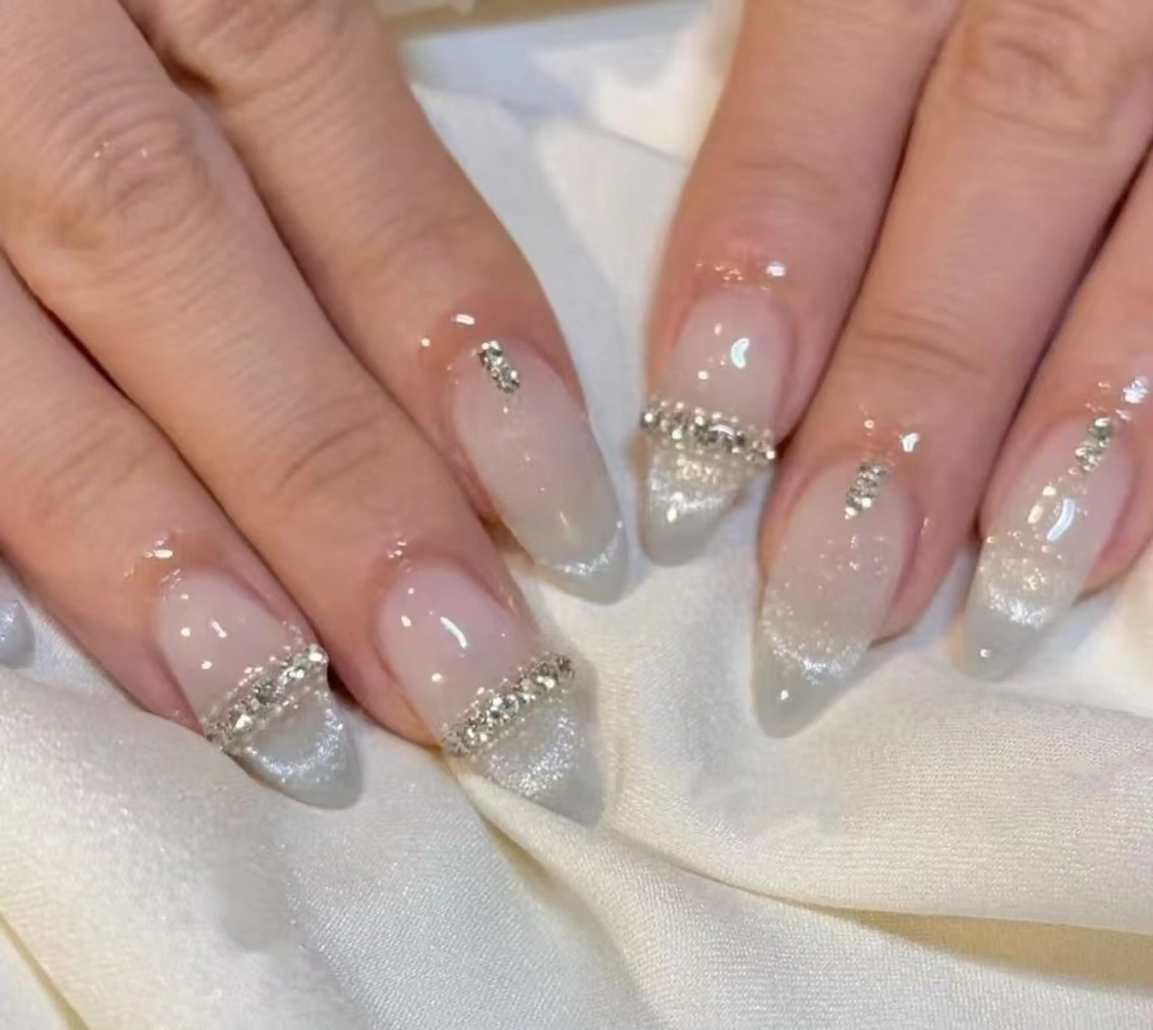 ネイル オーロラネイル フラワーネイル フットネイル フレンチネイル ジェルネイル ハンドネイル BabyYouMi ねねのネイルデザイン