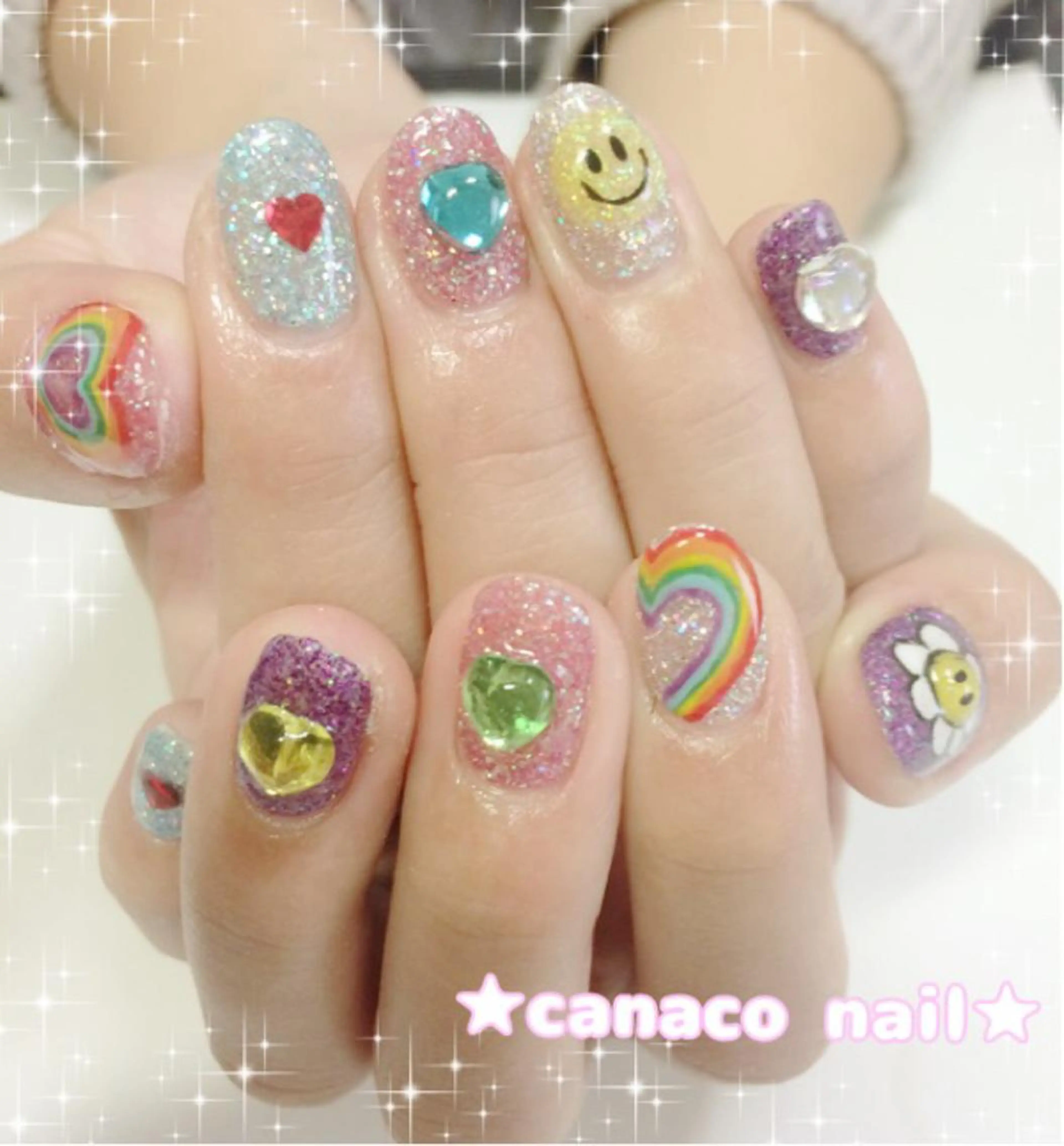 ネイル アートネイル ジェルネイル パラジェル ストーンネイル ハンドネイル ハンドケア Felice所属・ベテランネイル cnc  nailのネイルデザイン