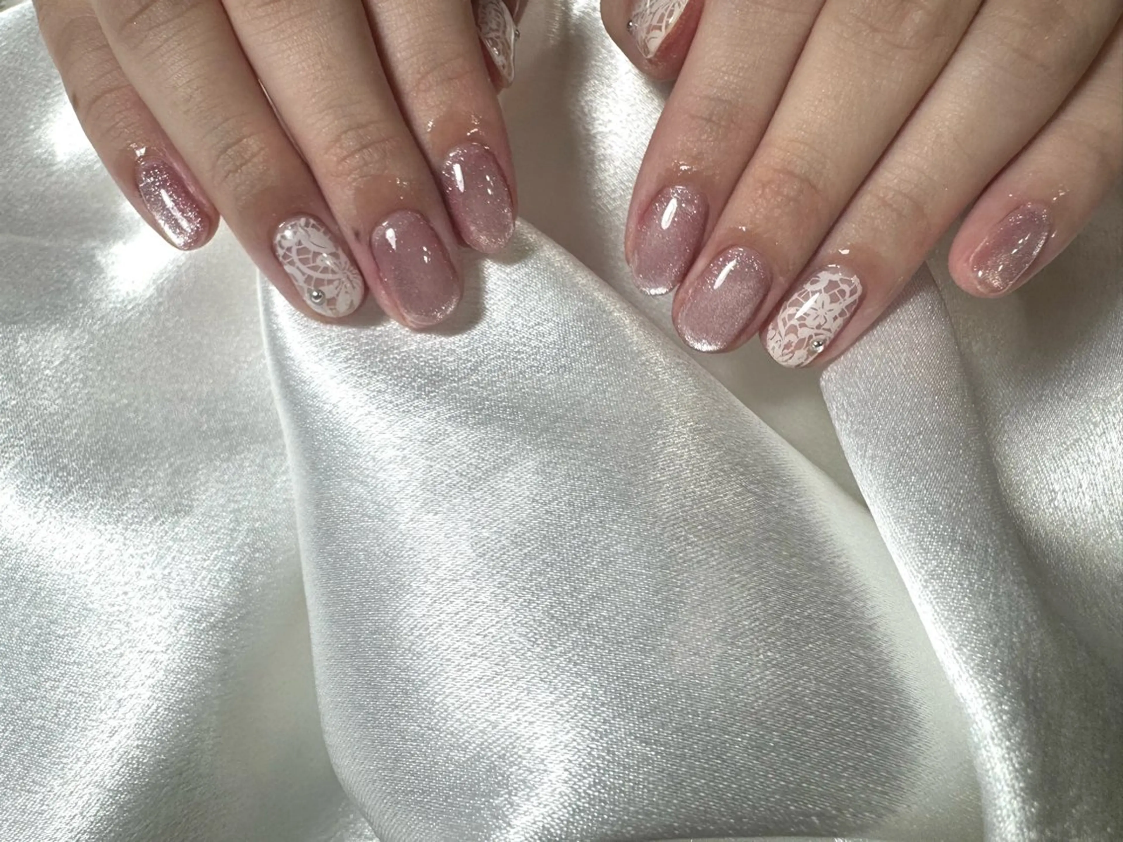 ネイル オーロラネイル 桜ネイル フラワーネイル フットネイル フレンチネイル ハンドネイル kikinail 溝の口のネイルデザイン