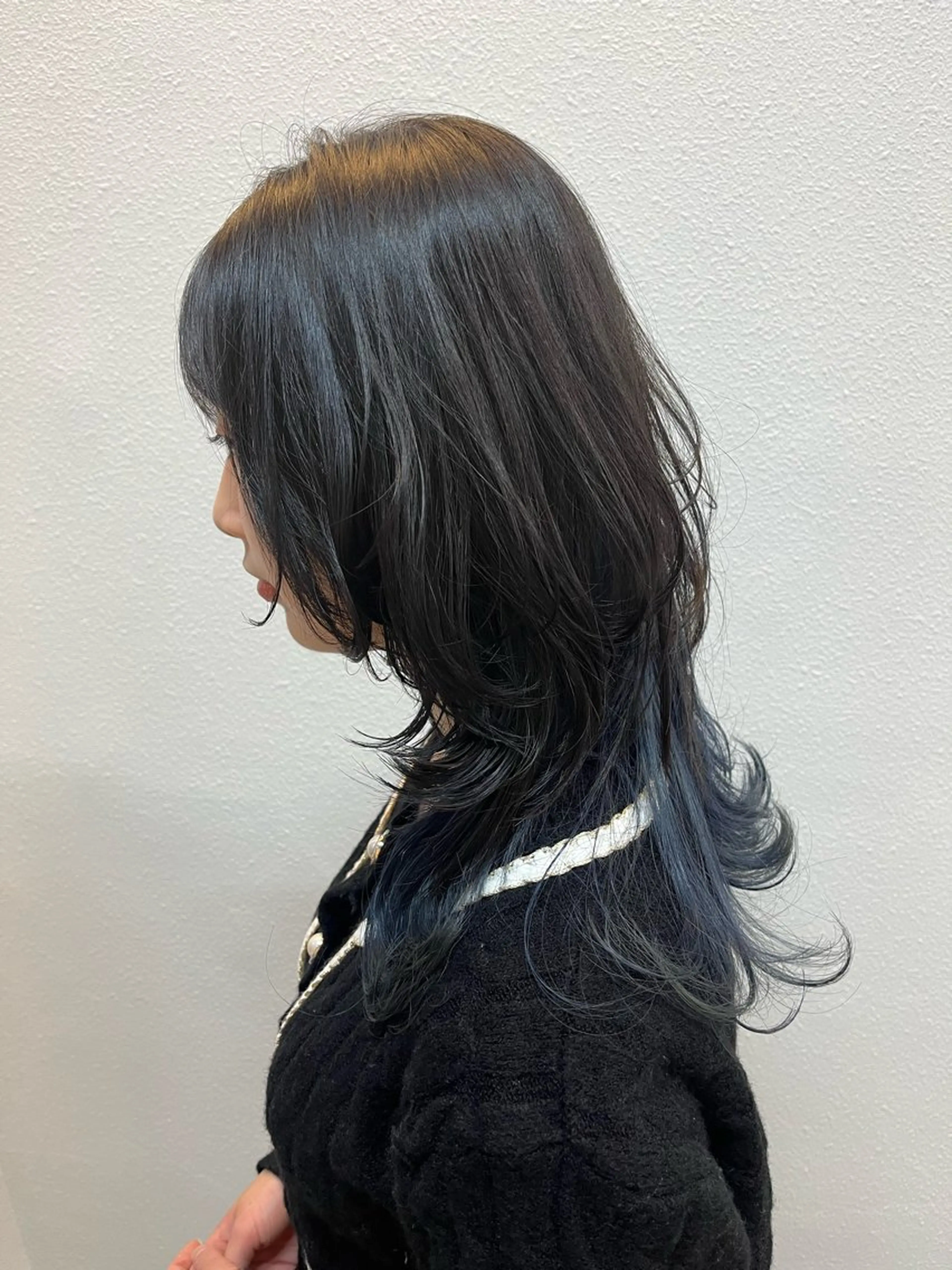 セミロング コテ巻きパーマ/韓国 パーマ/佐野のヘアスタイル