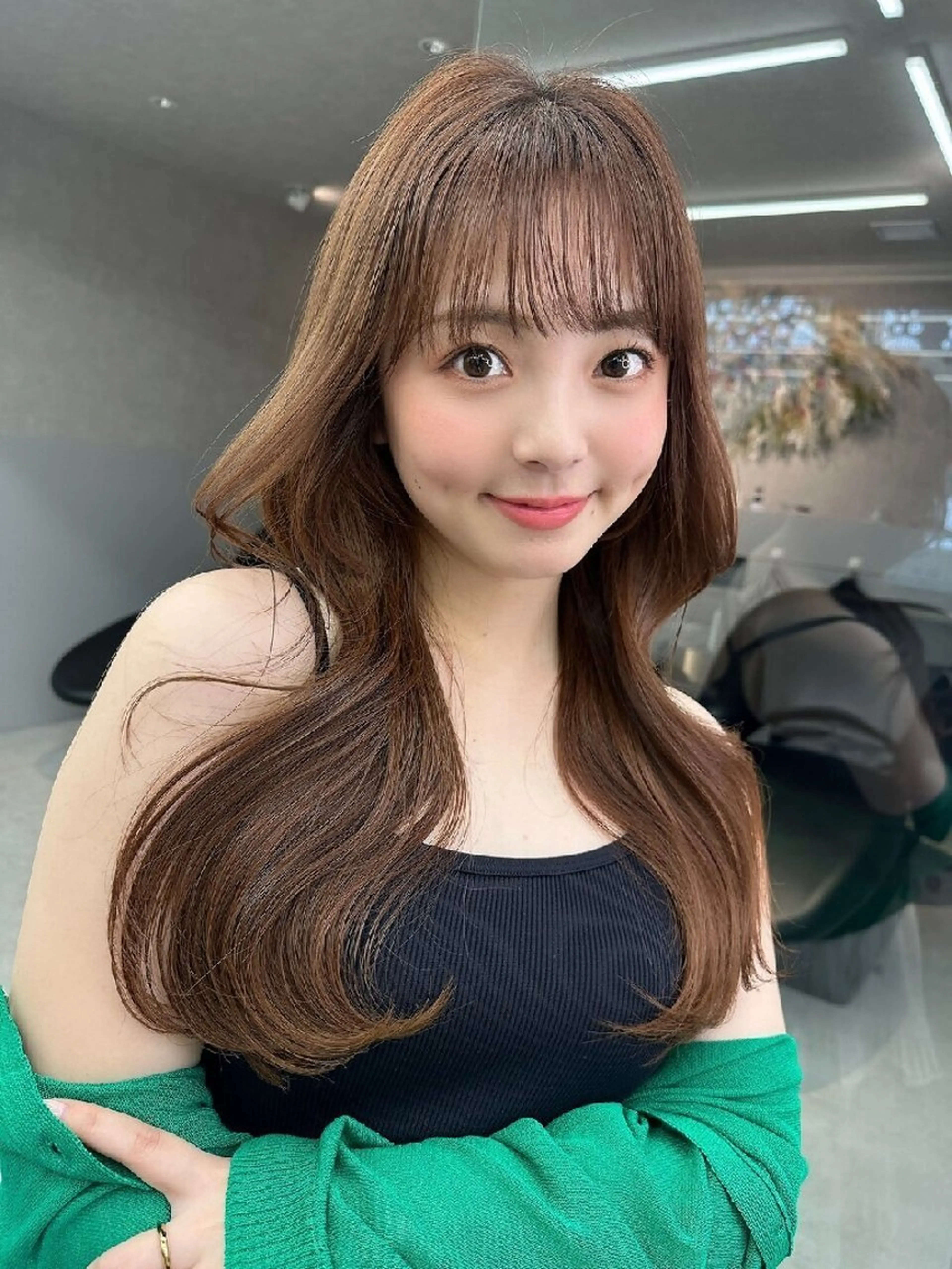 カラー ミディアム カット ヘアカラー トリートメント 髪質改善/韓国ヘア /透明感カラー🧸のヘアスタイル