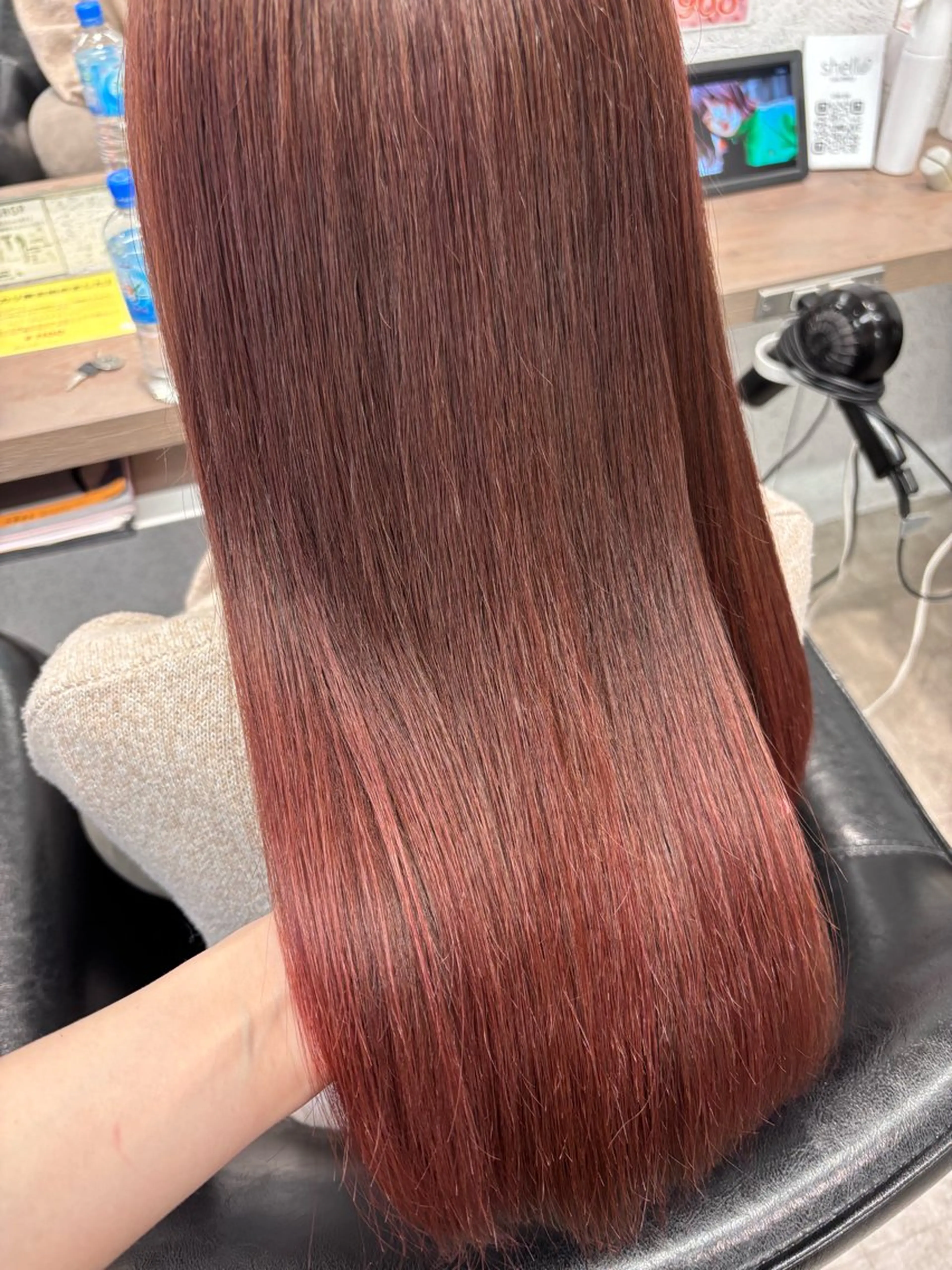 ロング ピンクブラウン ヘアカラー トリートメント ボブ/透明感カラー/ 髪質改善/🌙/ルナのヘアスタイル