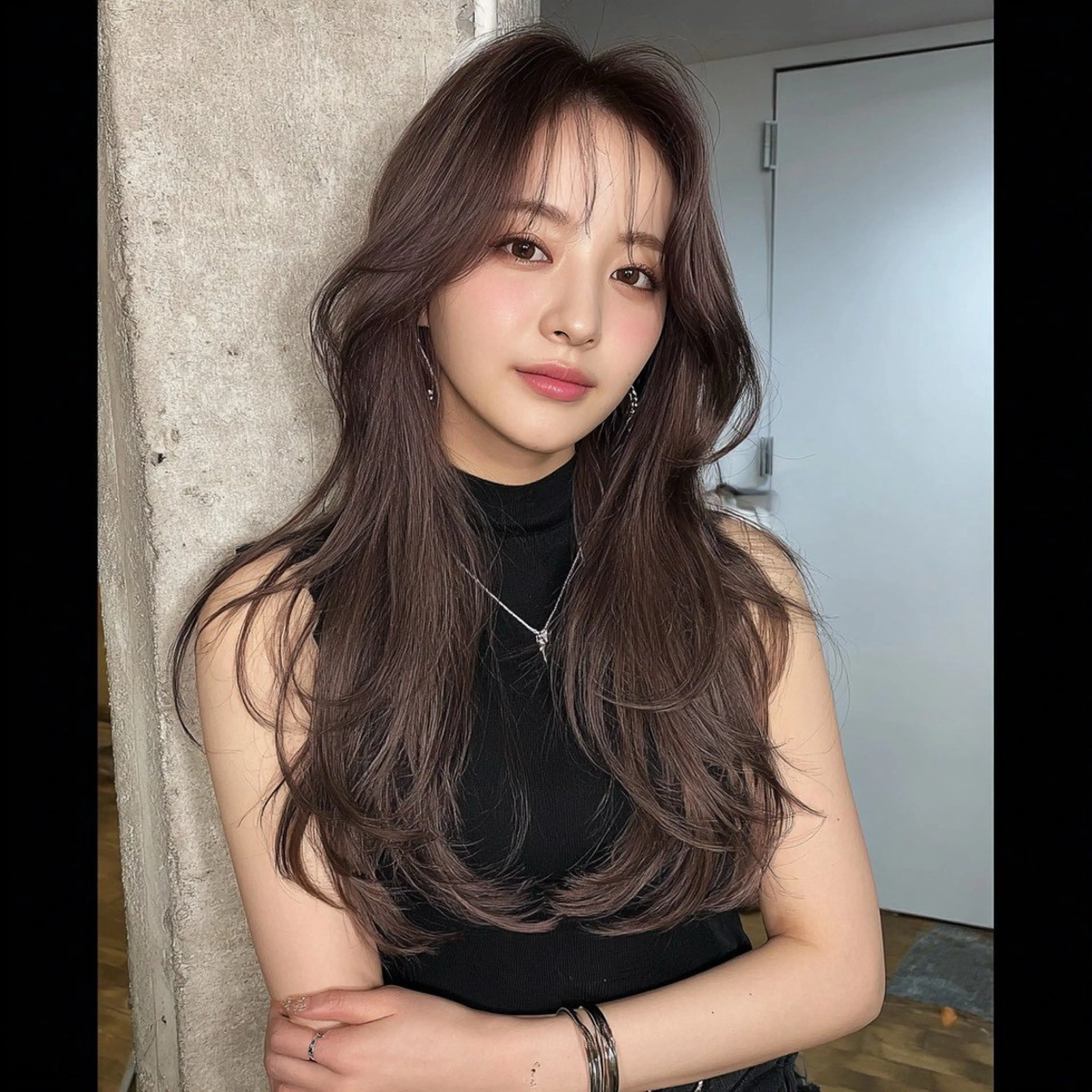 ロング カラー ブリーチ イルミナカラー ブリーチなしカラー 髪質改善 レイヤーカット カット ヘアカラー トリートメント 🌈髪質改善💕 縮毛矯正✨青木まで✨のヘアスタイル